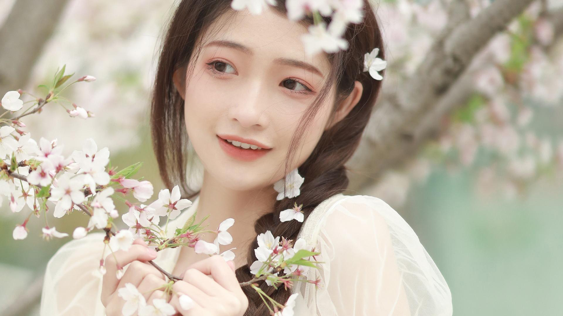 清纯,樱花,仙女,春天