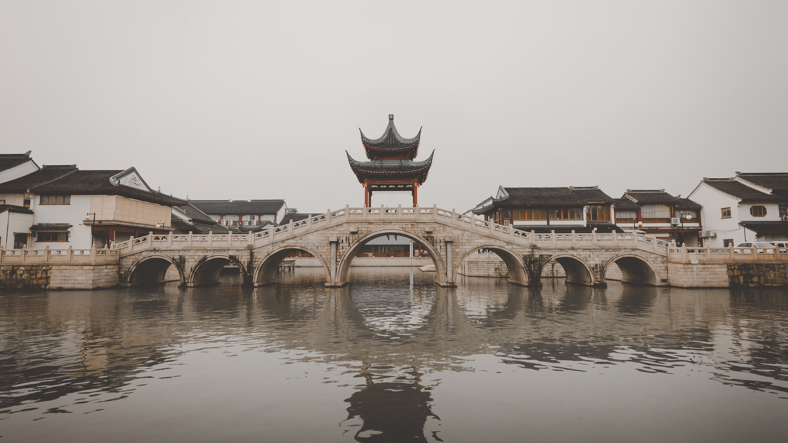 江南水乡,拱桥,倒影,古镇,中式建筑