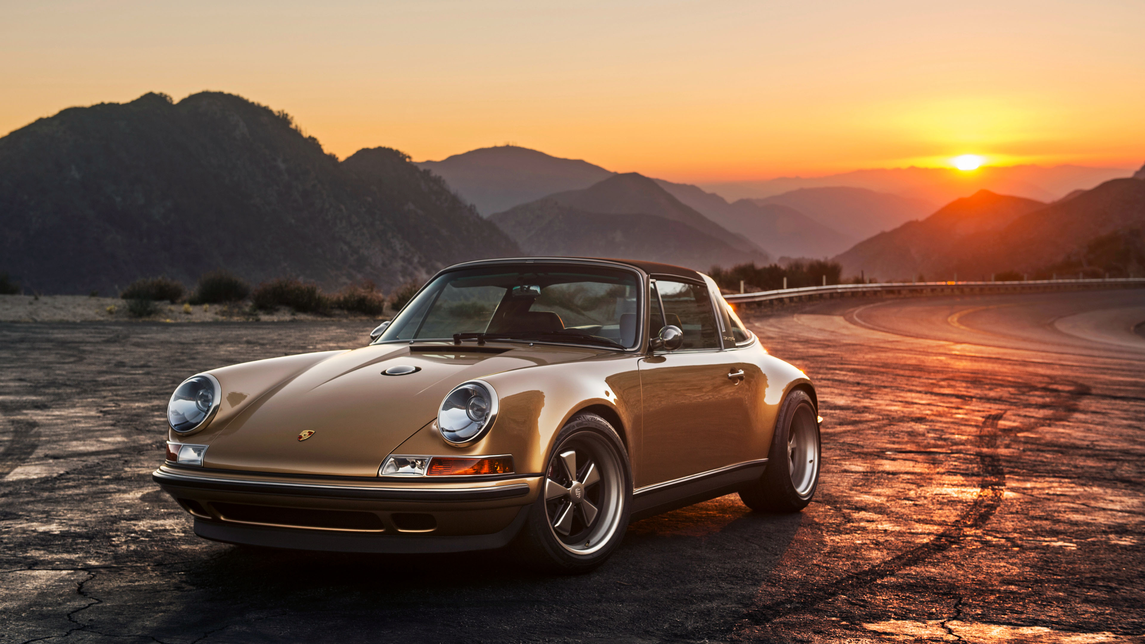 保时捷,夕阳,复古