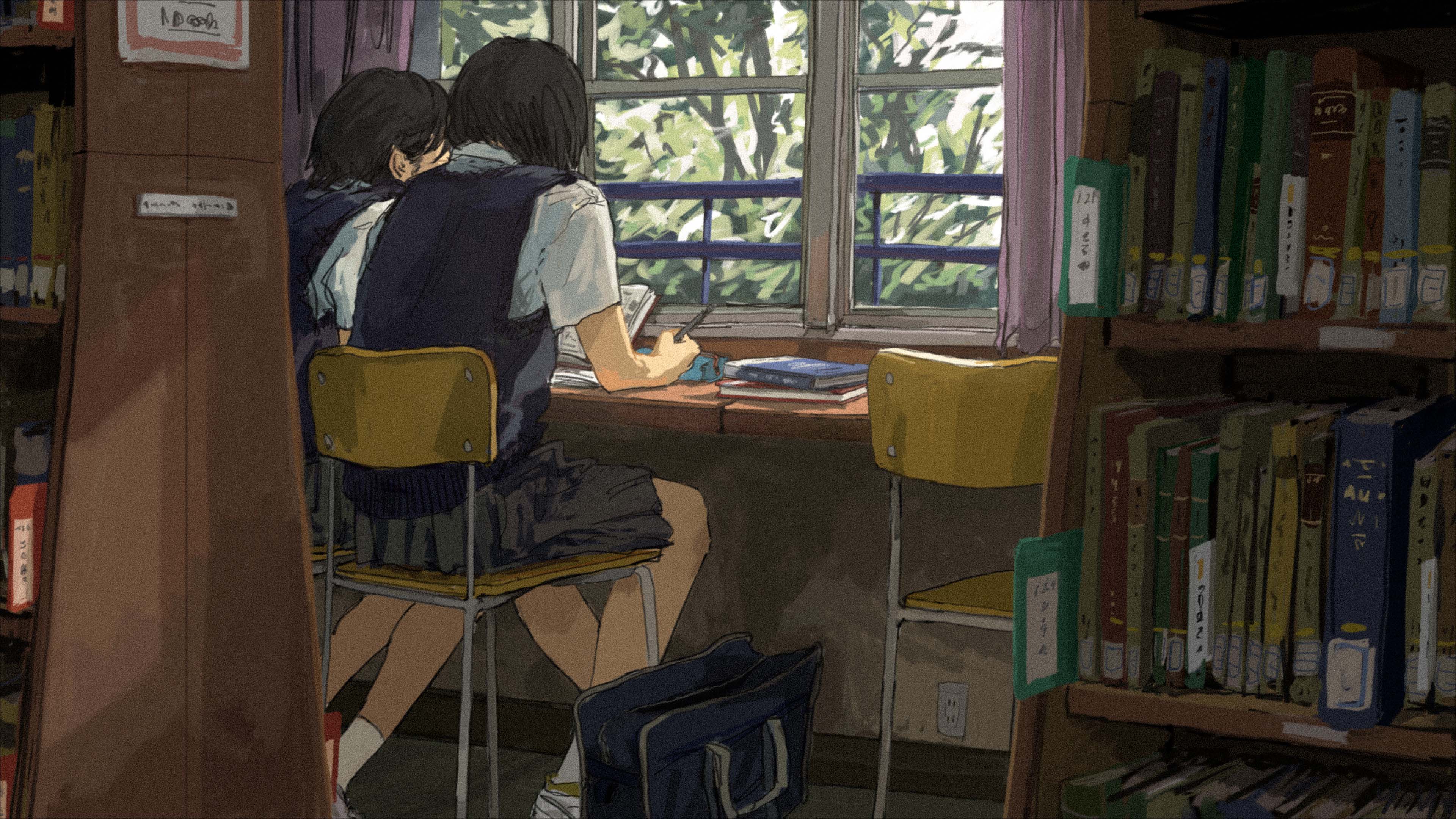 图书馆,学习,书架