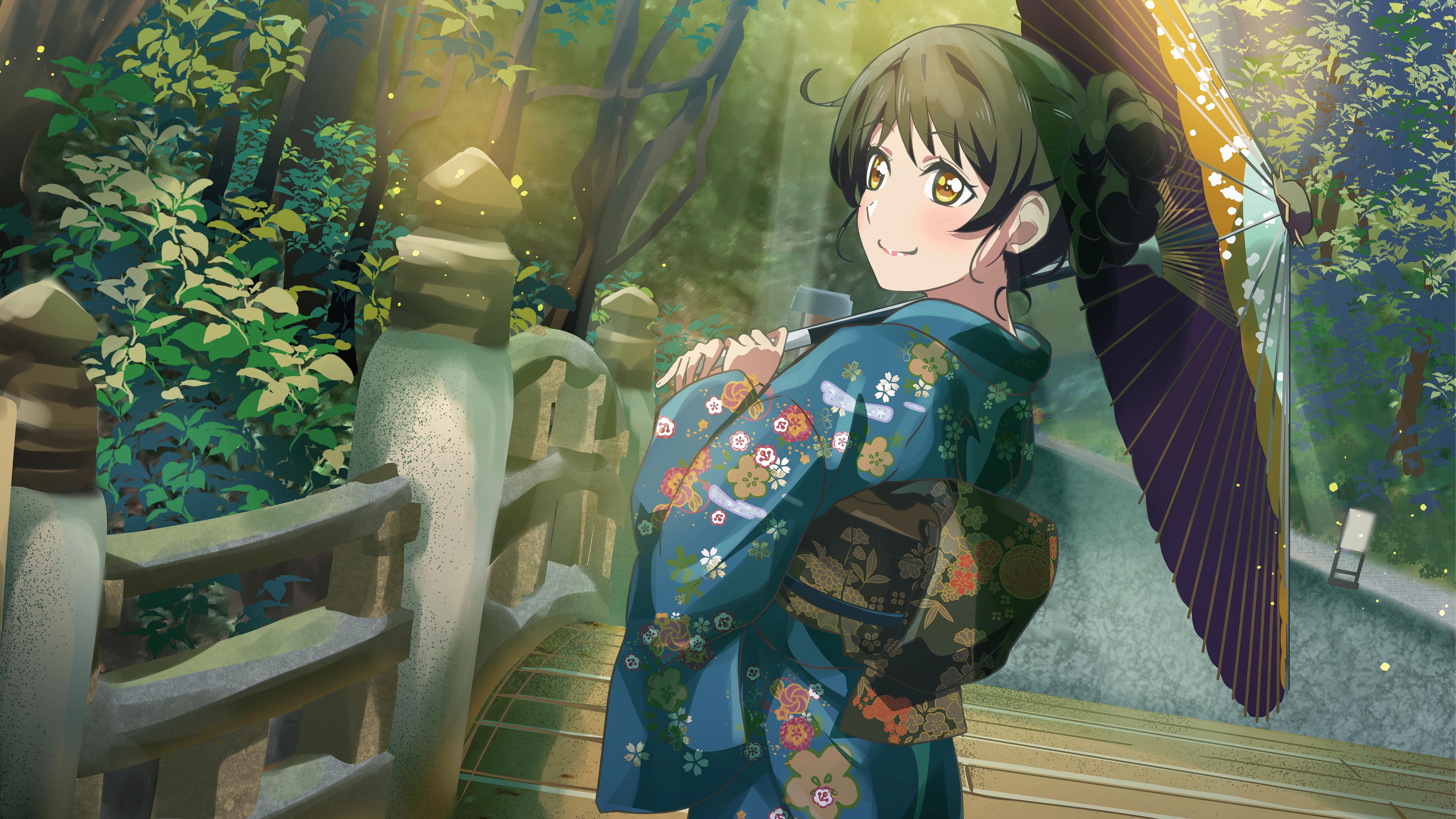 和服,伞,大眼女孩,回眸