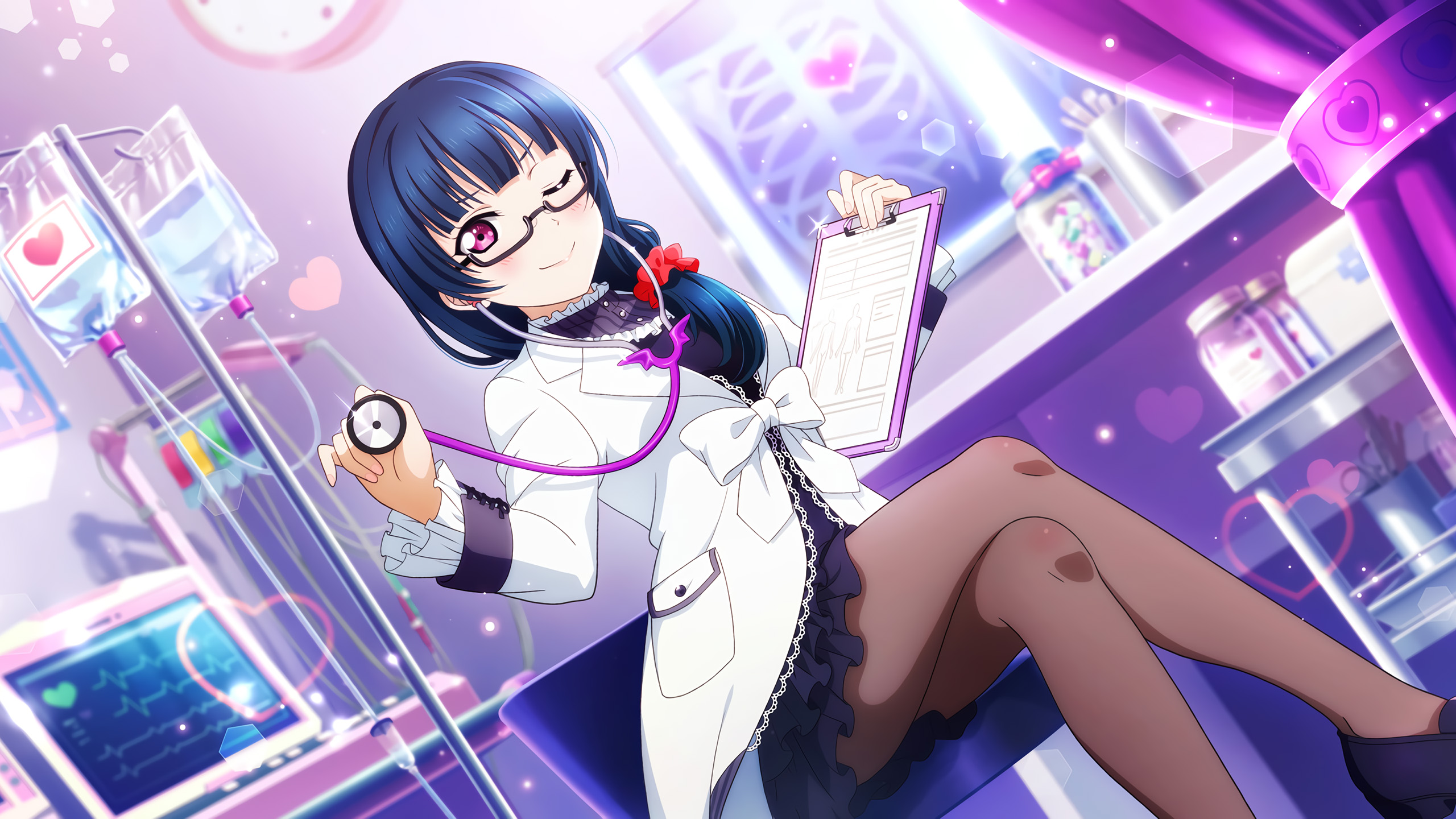 卡通人物,医生,眼镜,看病