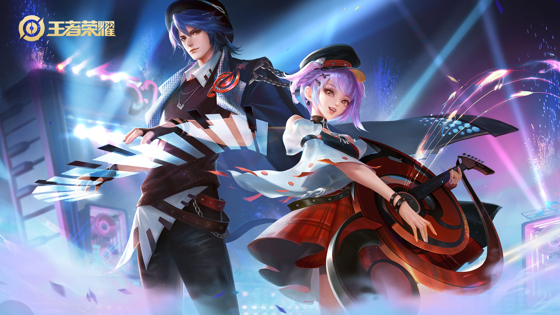 王者荣耀,,小乔周瑜,,音你心动