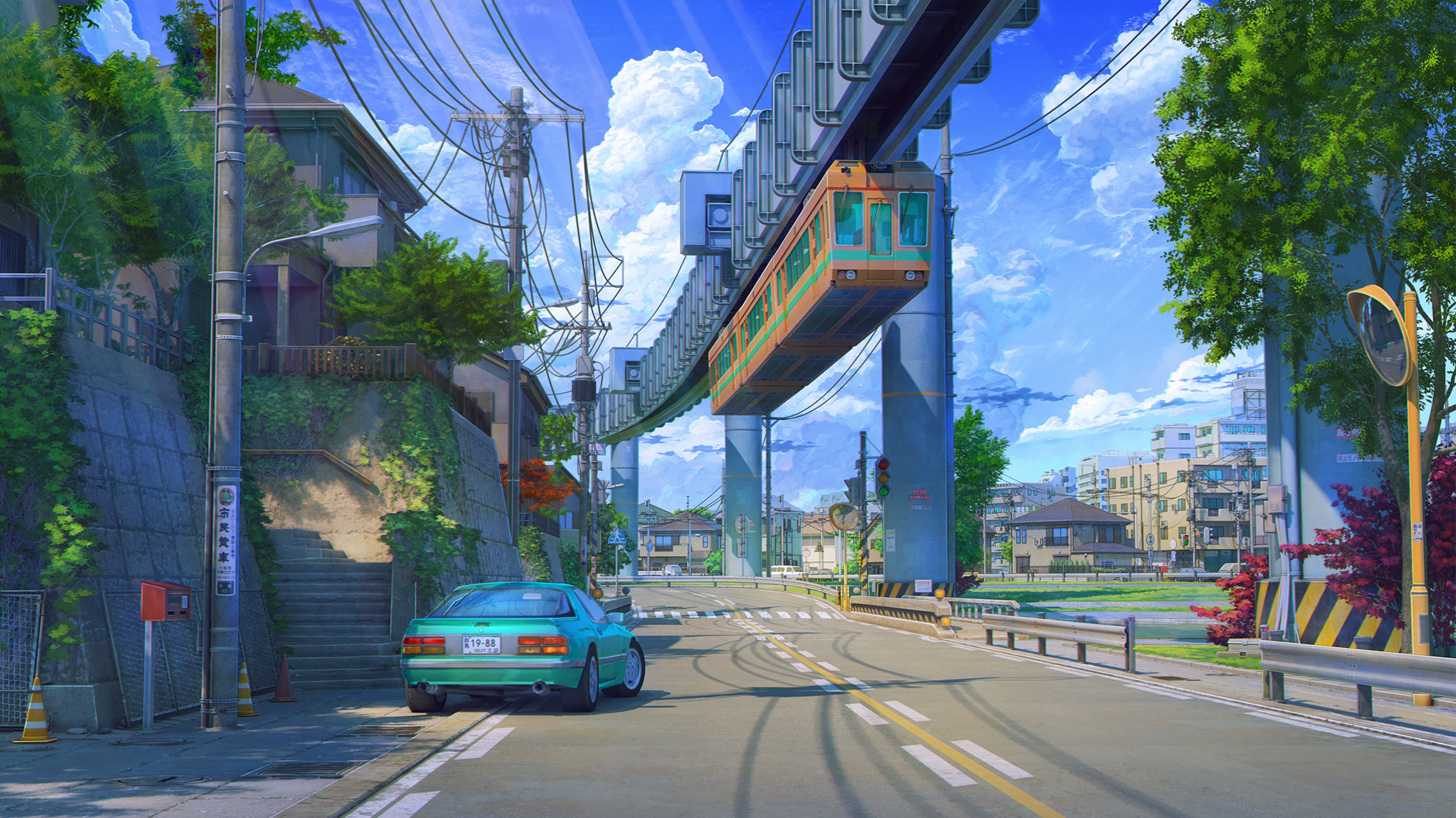 城市,轻轨,街道,汽车