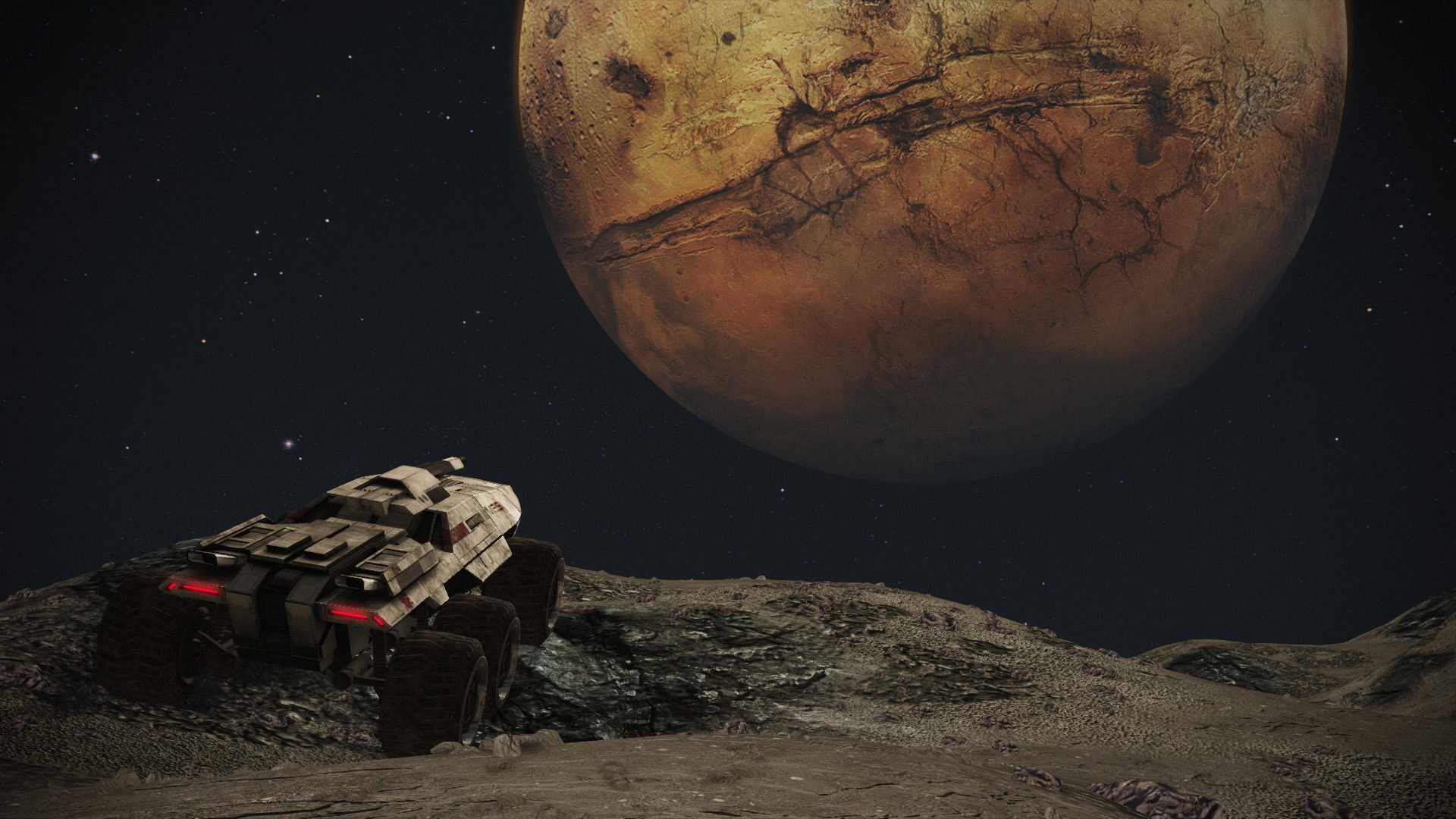 火星,勘测车,星空,探索宇宙