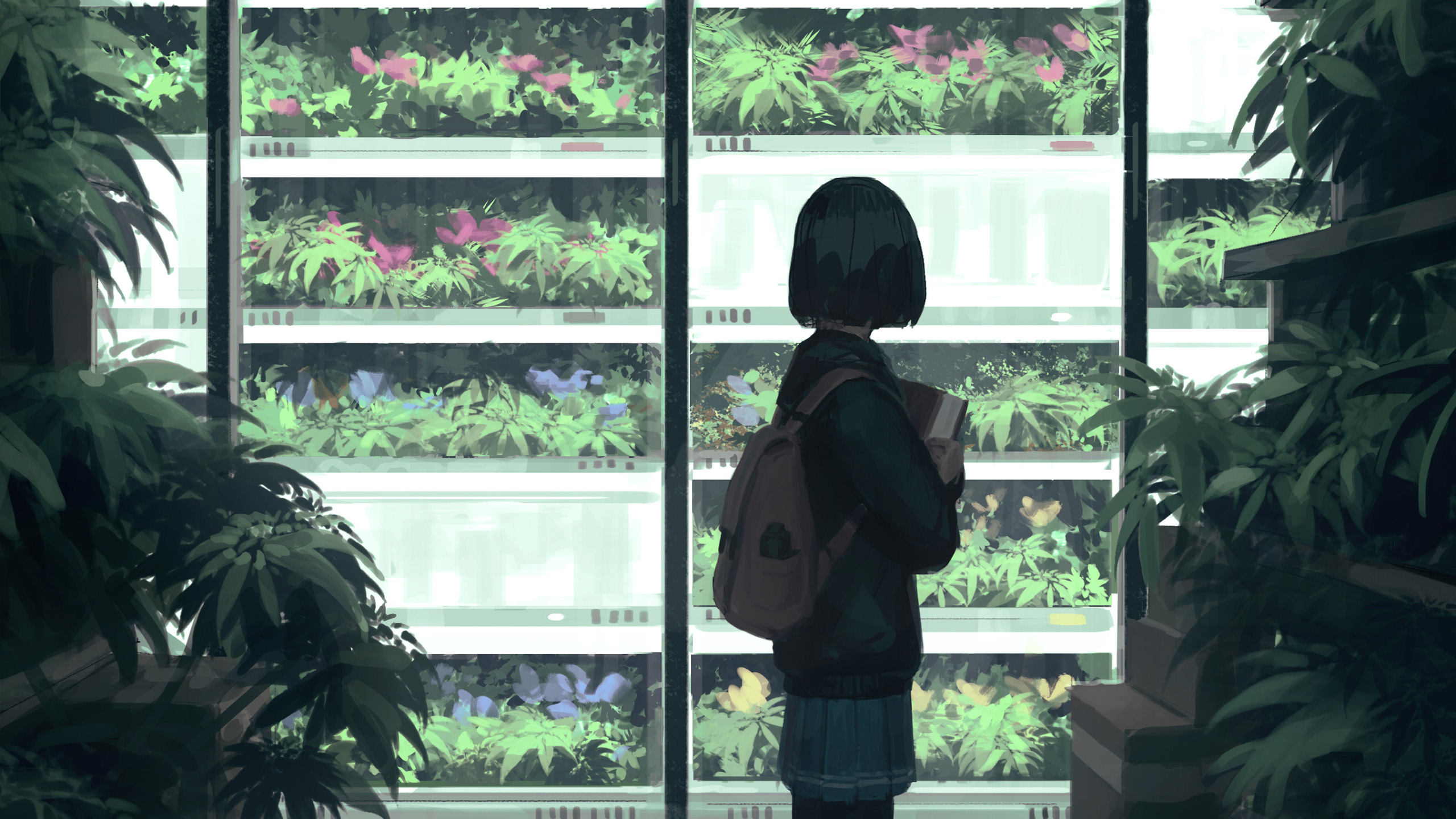 花店,书包,放学后,校服