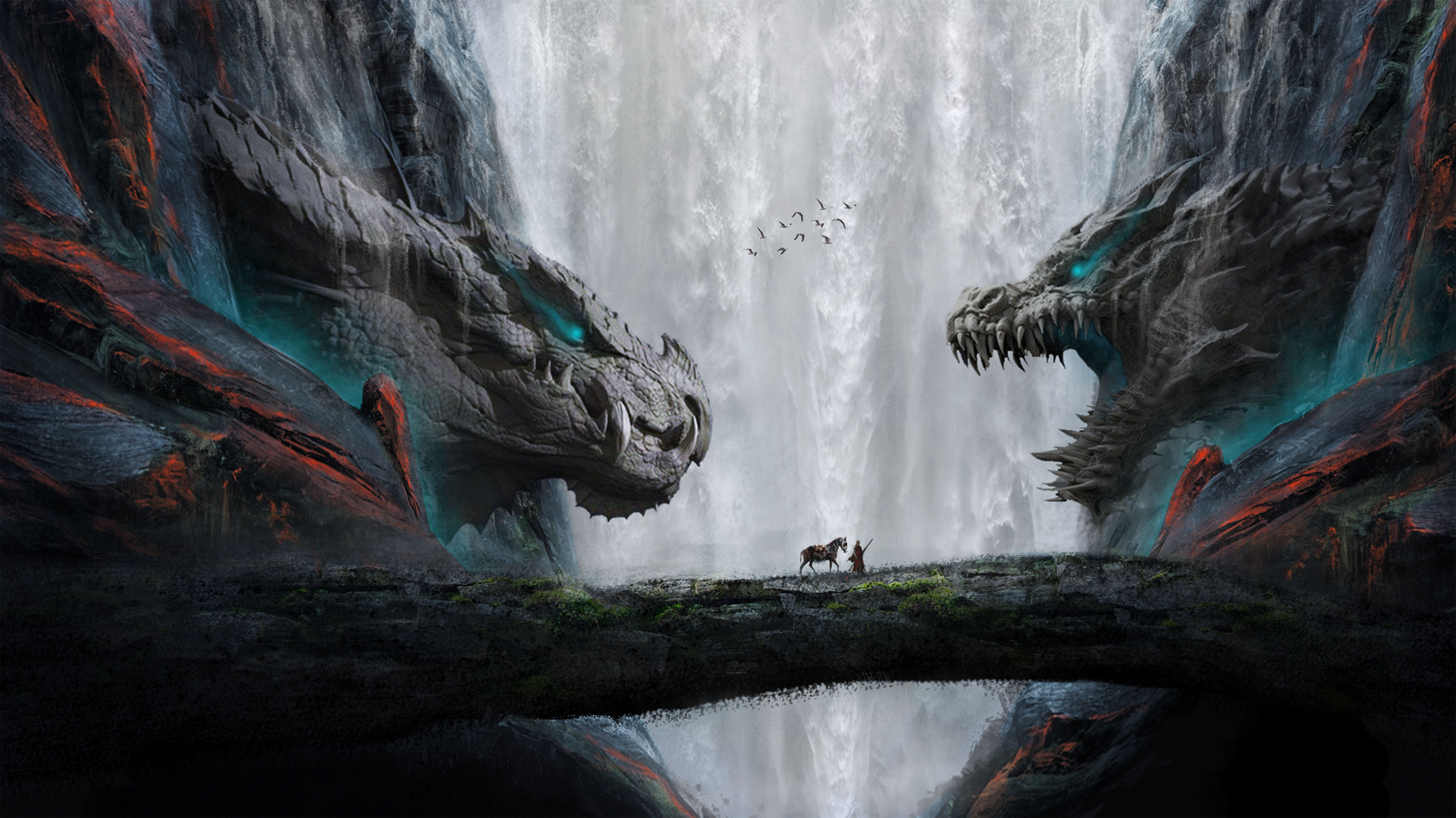 独木桥,瀑布,巨蟒,神秘世界