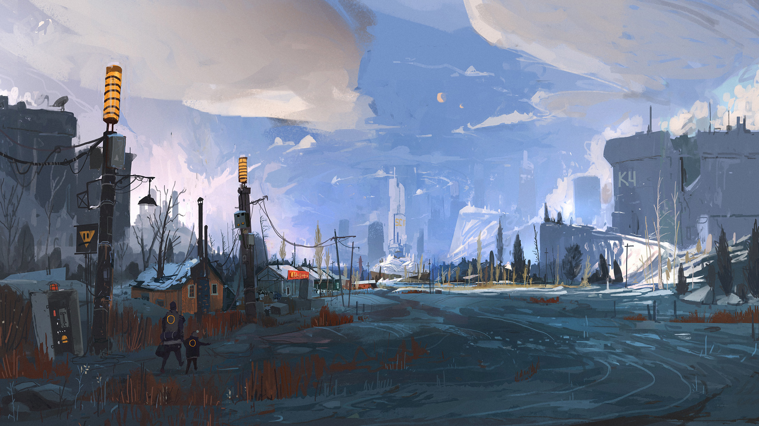 抽象,天空,村庄,安静