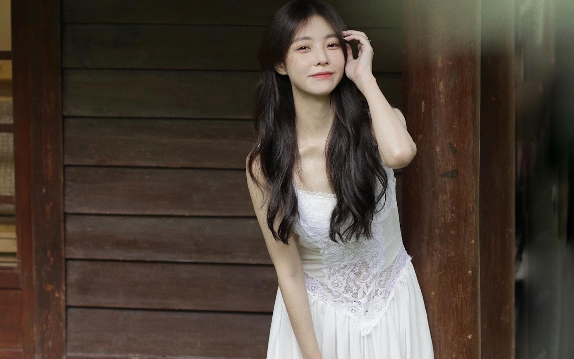 清纯,长发女孩,迷人微笑