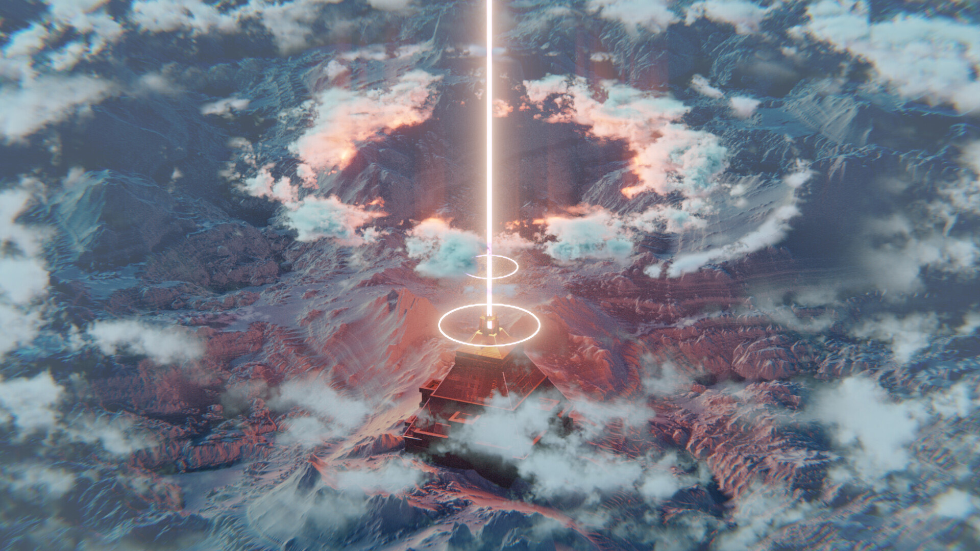 大气层,光柱,寺庙,神秘