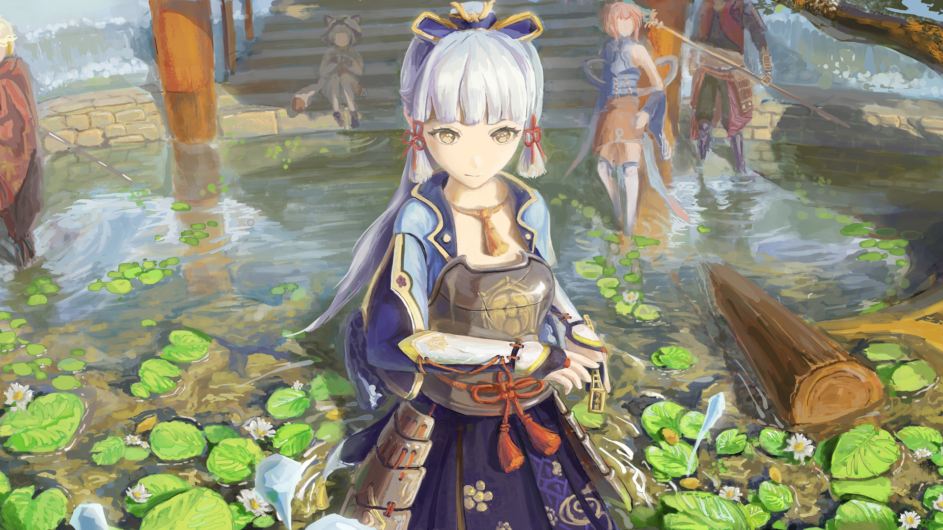 荷塘,可爱武士,拔刀