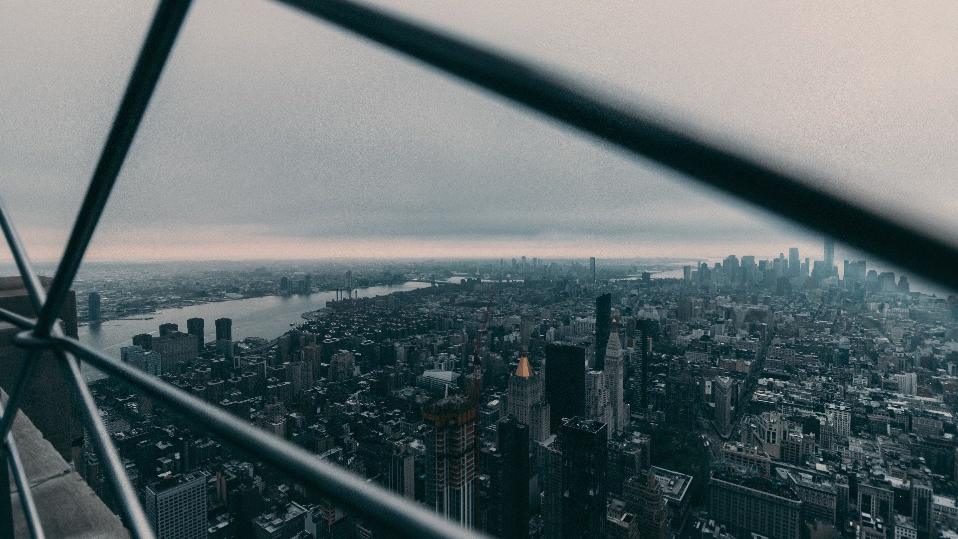 城市夜景,眺望纽约,帝国大厦