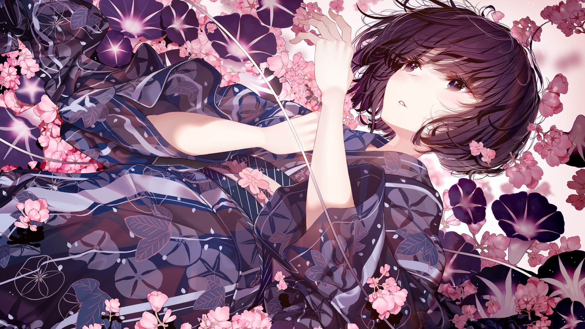 樱花,花海,短发