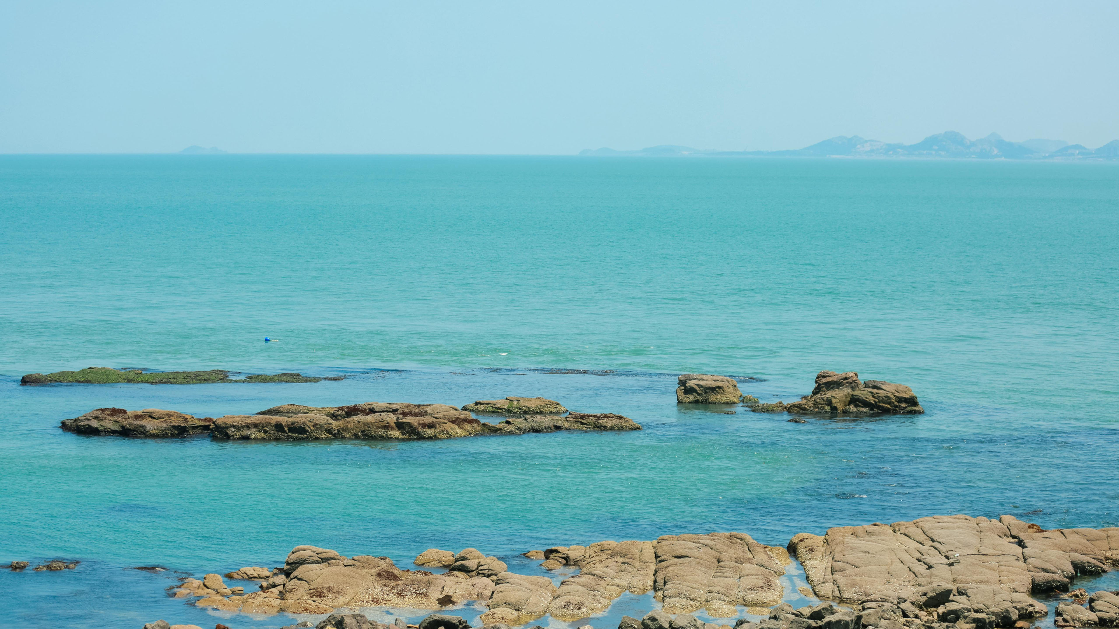 蓝色大海,清新景色,一望无际,海边