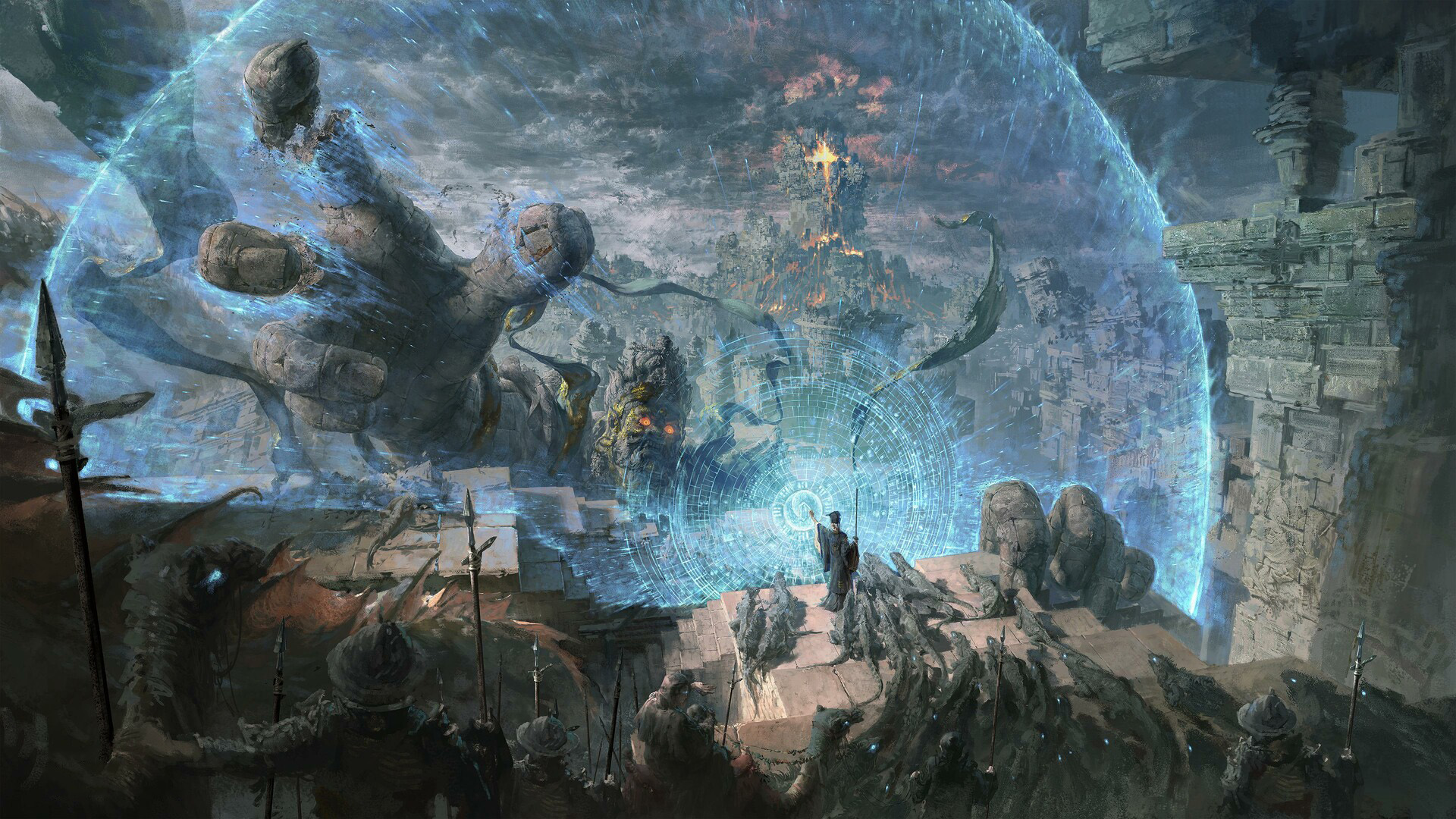 巨人,结界,防御,八卦