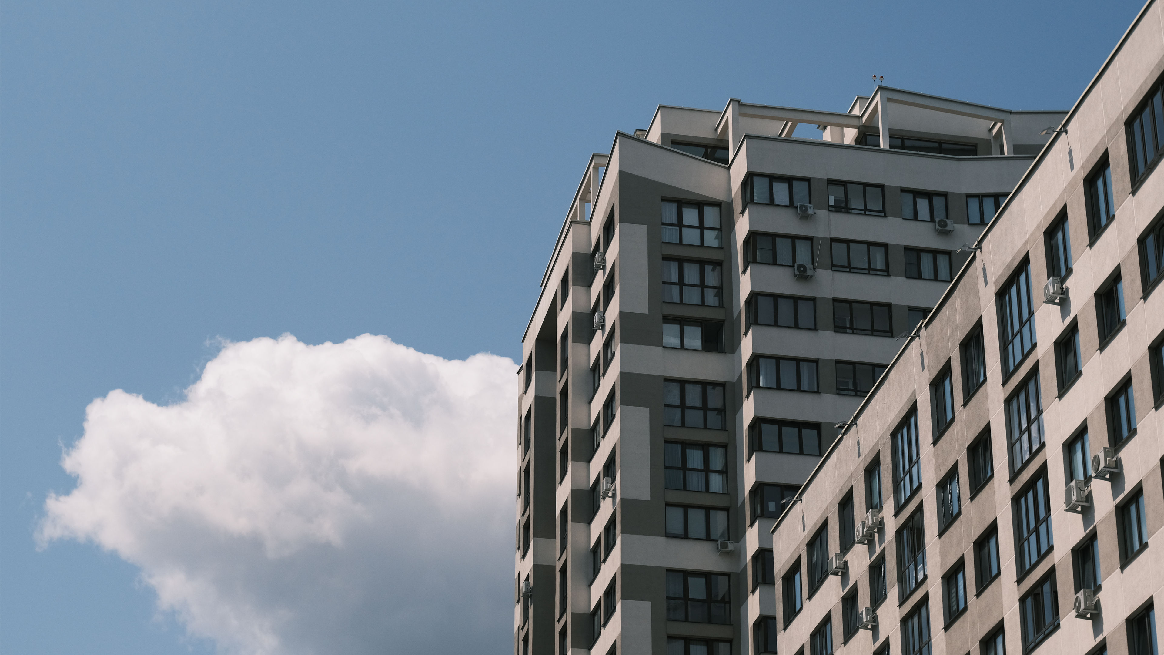 蓝天白云,云朵,城市建筑,楼房