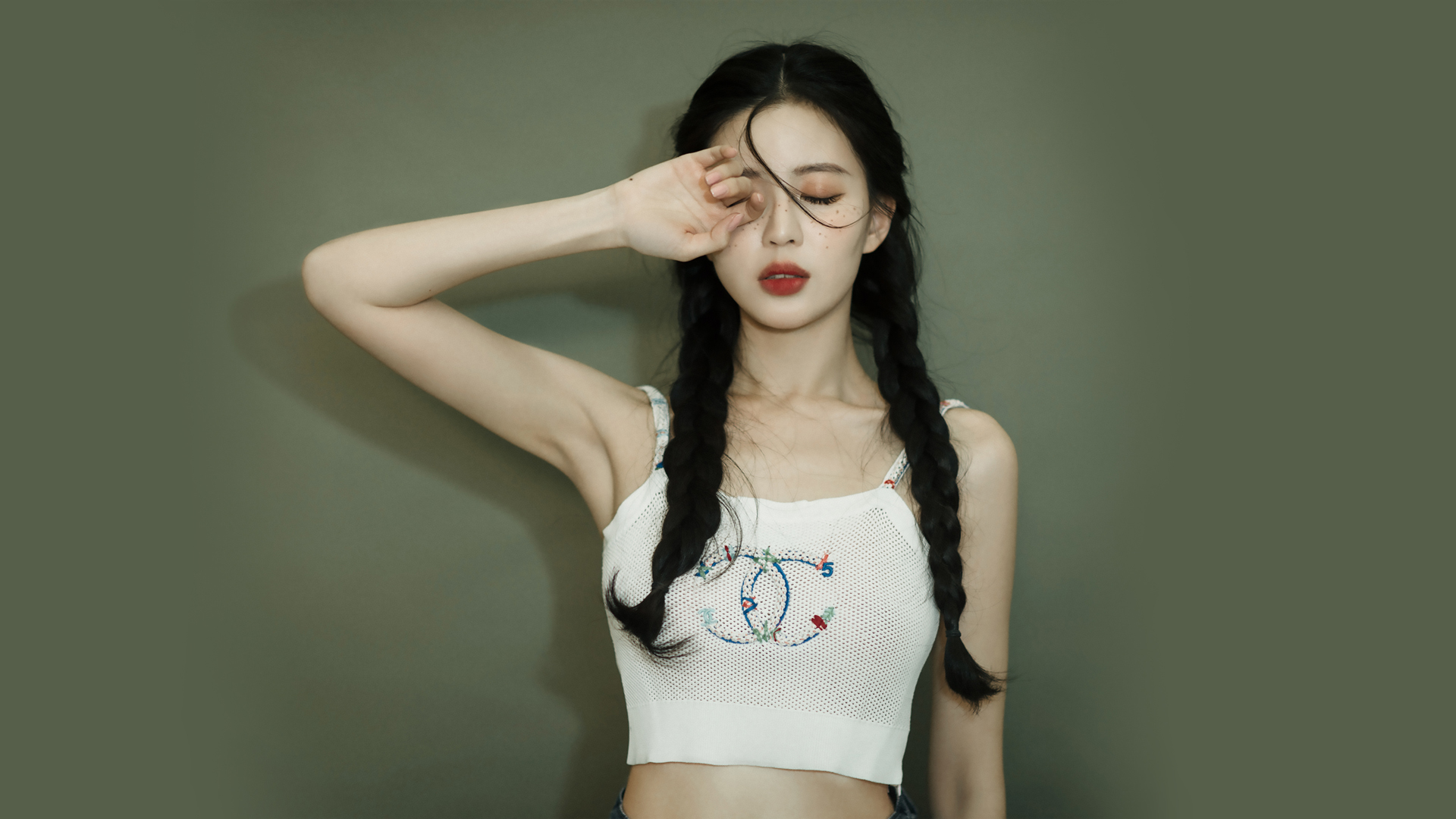 清纯,小清新美女,麻花辫,清凉