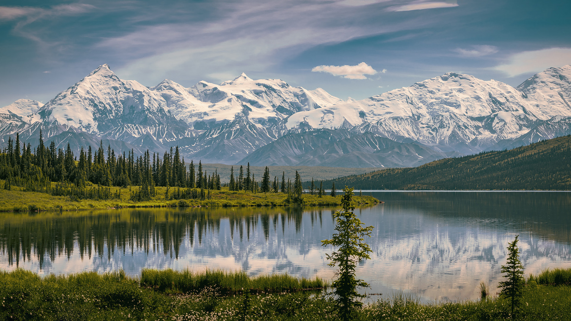 冰天雪地,雪山,倒影,冰湖,树林