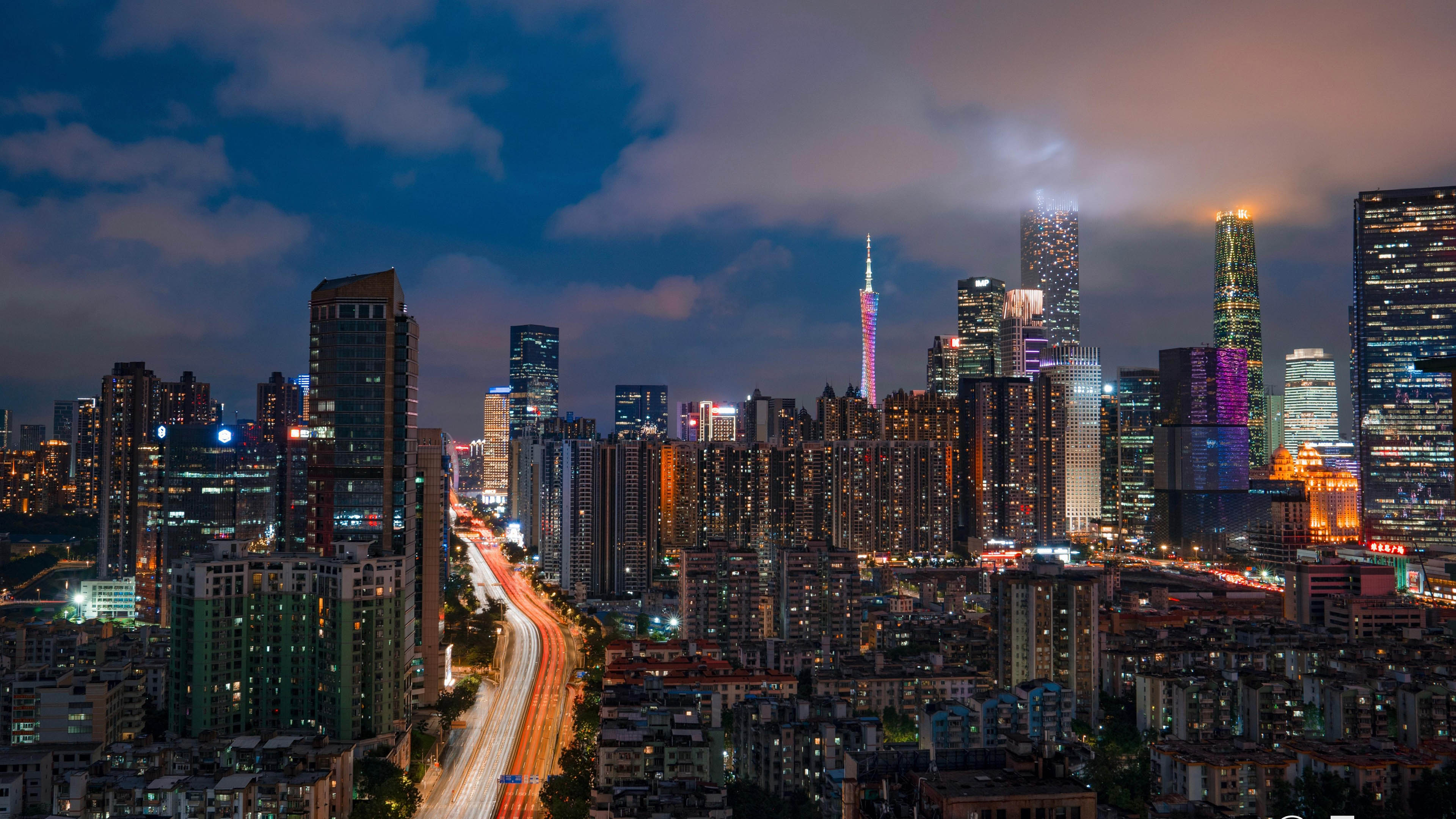 城市夜景,广州,夜晚风景,电视塔