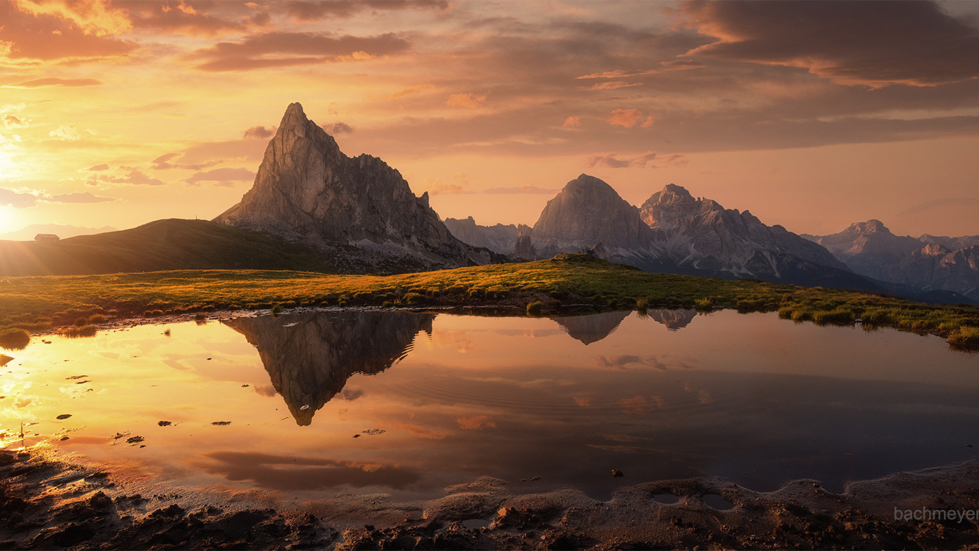 晚霞,落日,山水如画