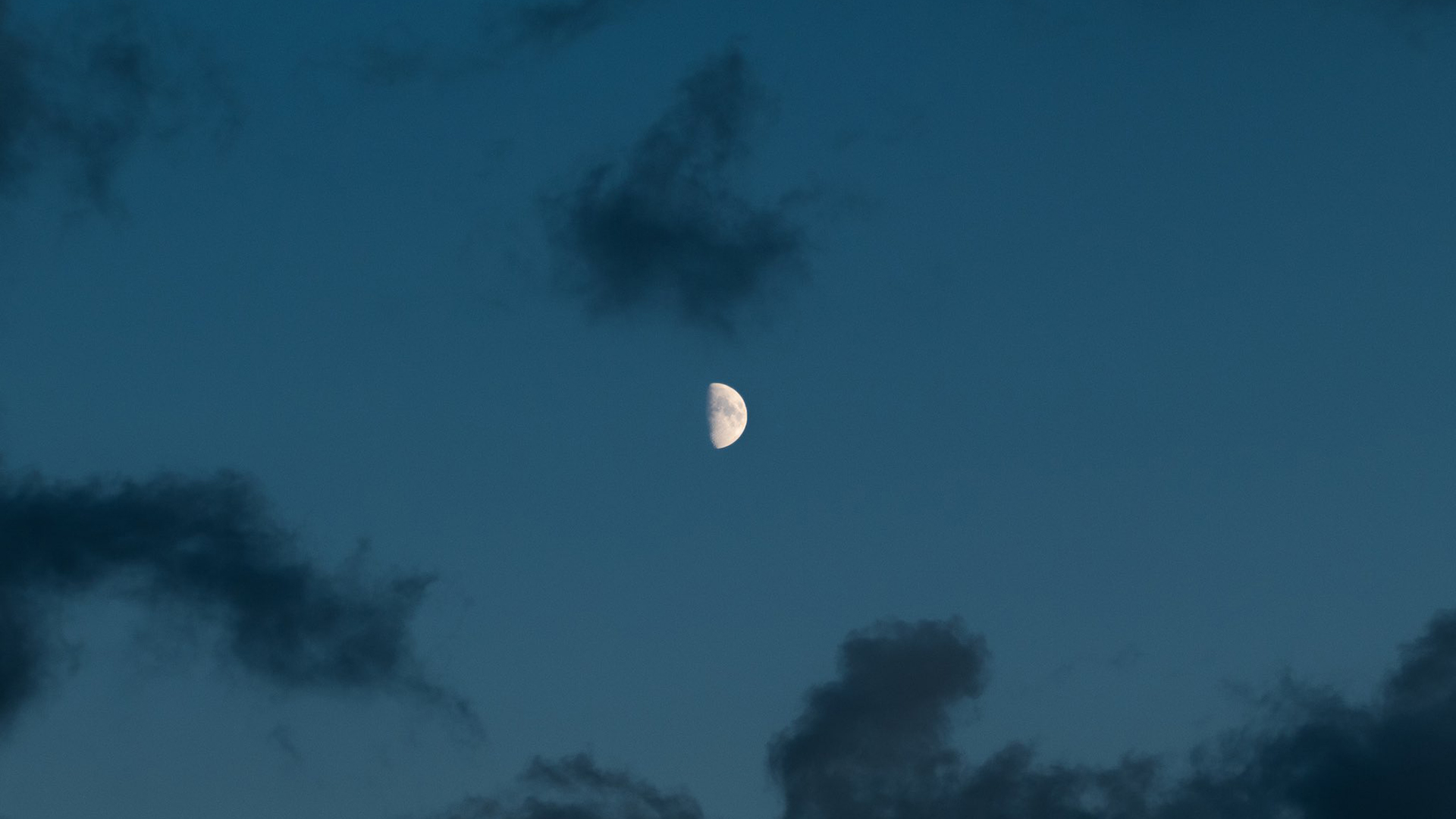 月亮,天空,半月,夜晚