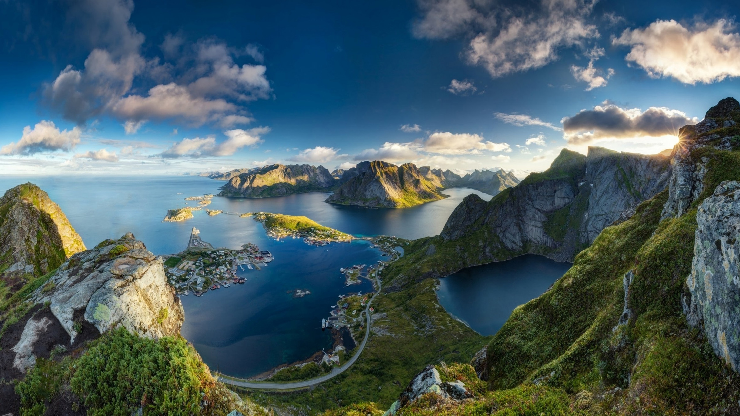 海洋天堂,挪威,蓝天,海边小镇