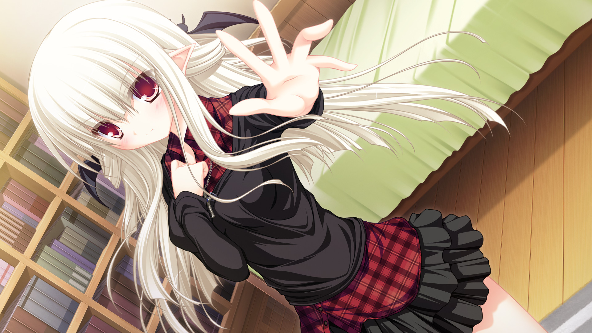 白发少女,大眼女孩,精灵,兽耳