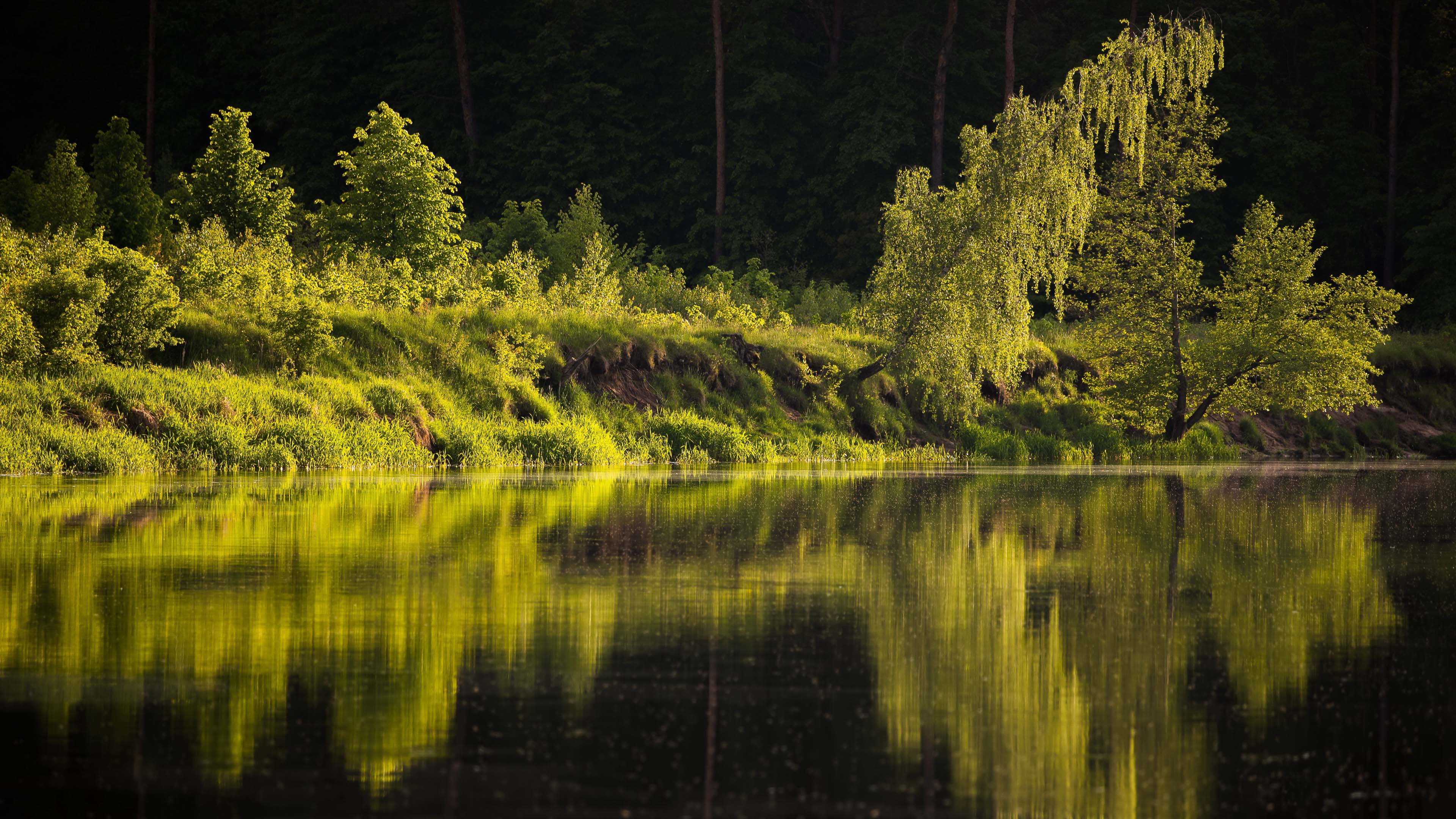 秋意正浓,倒影,微波粼粼的湖面