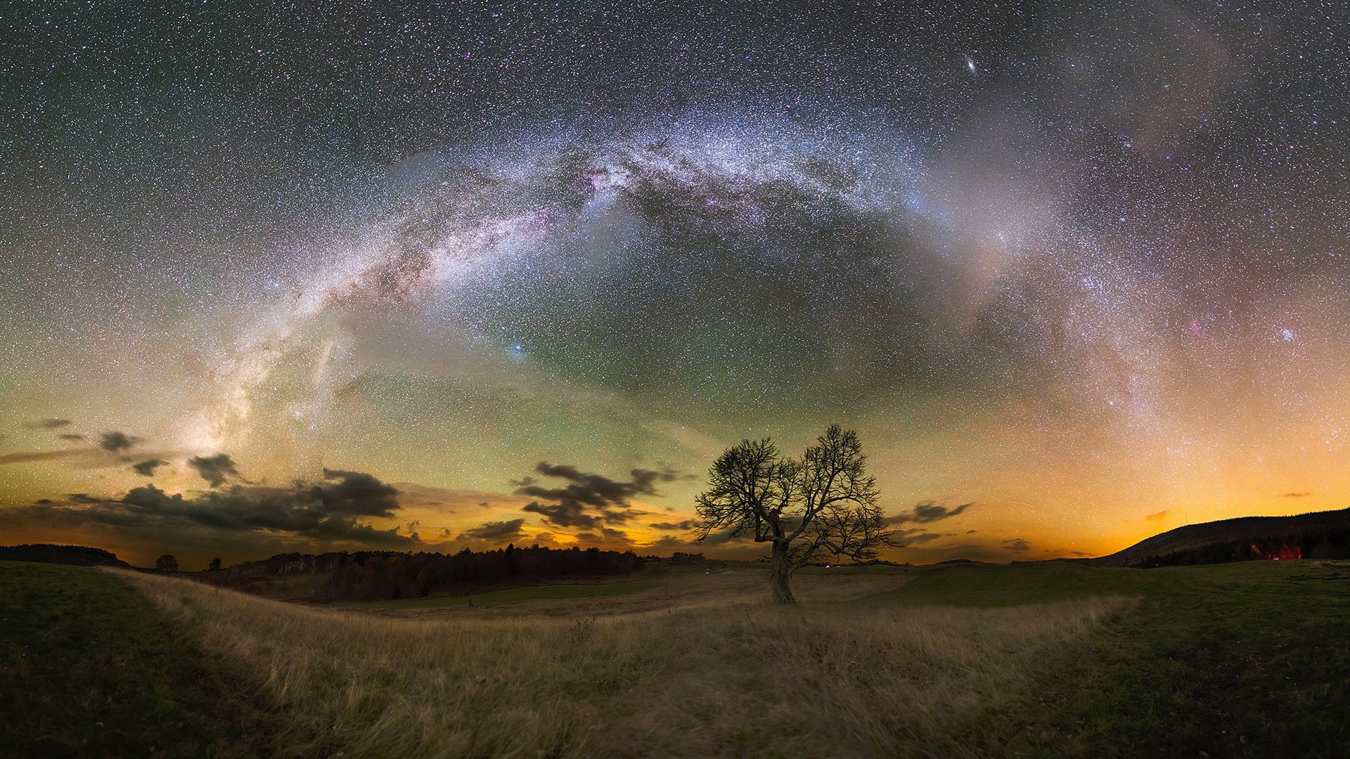 奇幻梦境,星空,旷野,繁星,草原
