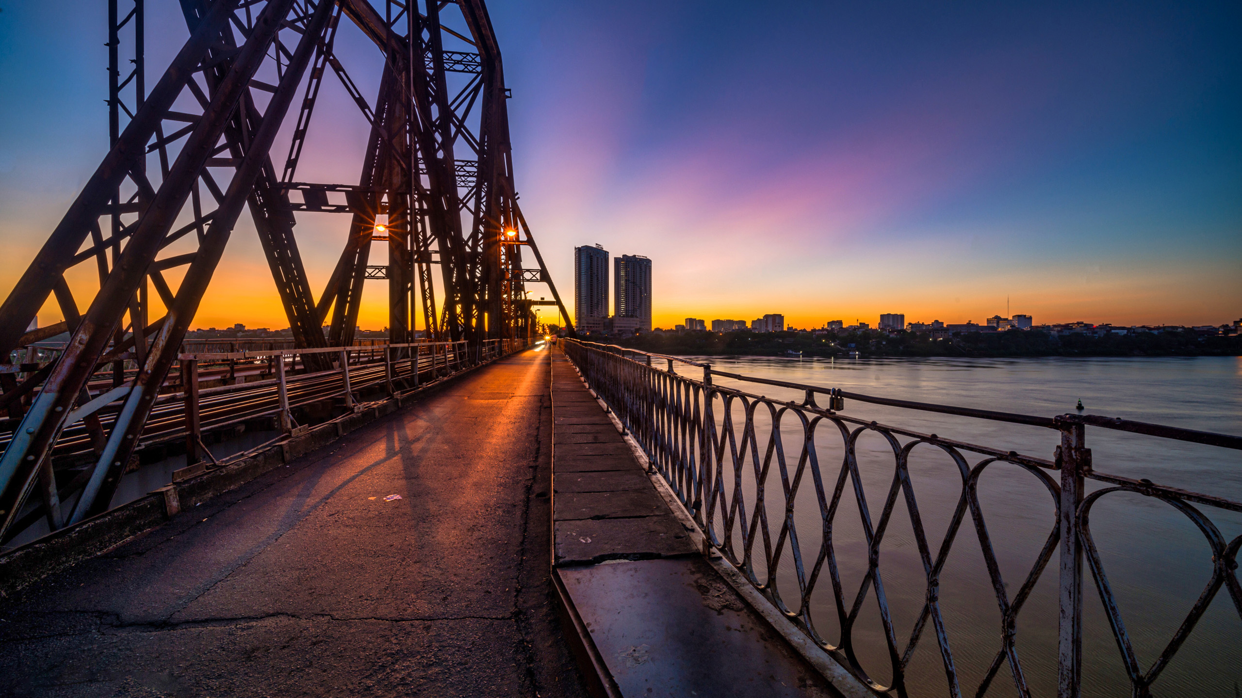 城市夜景,跨海大桥,夜幕