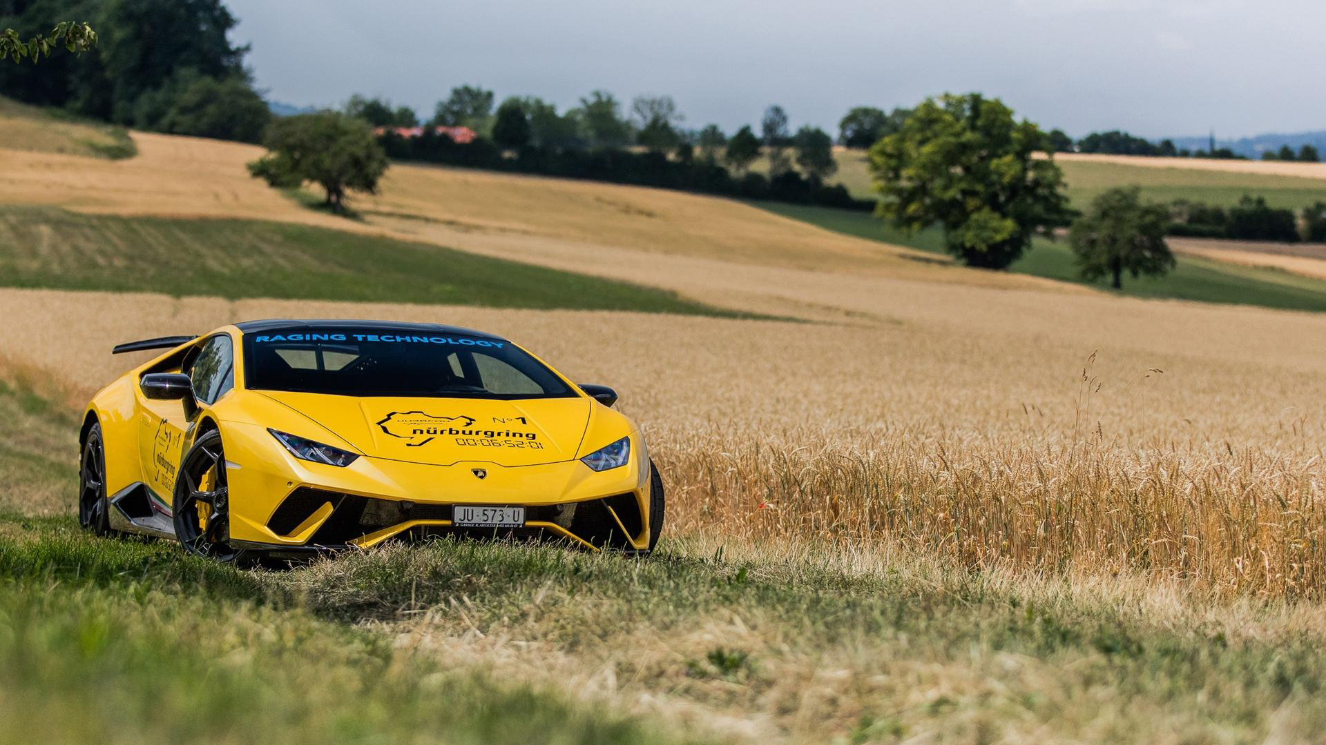 兰博基尼,旷野,黄色超跑