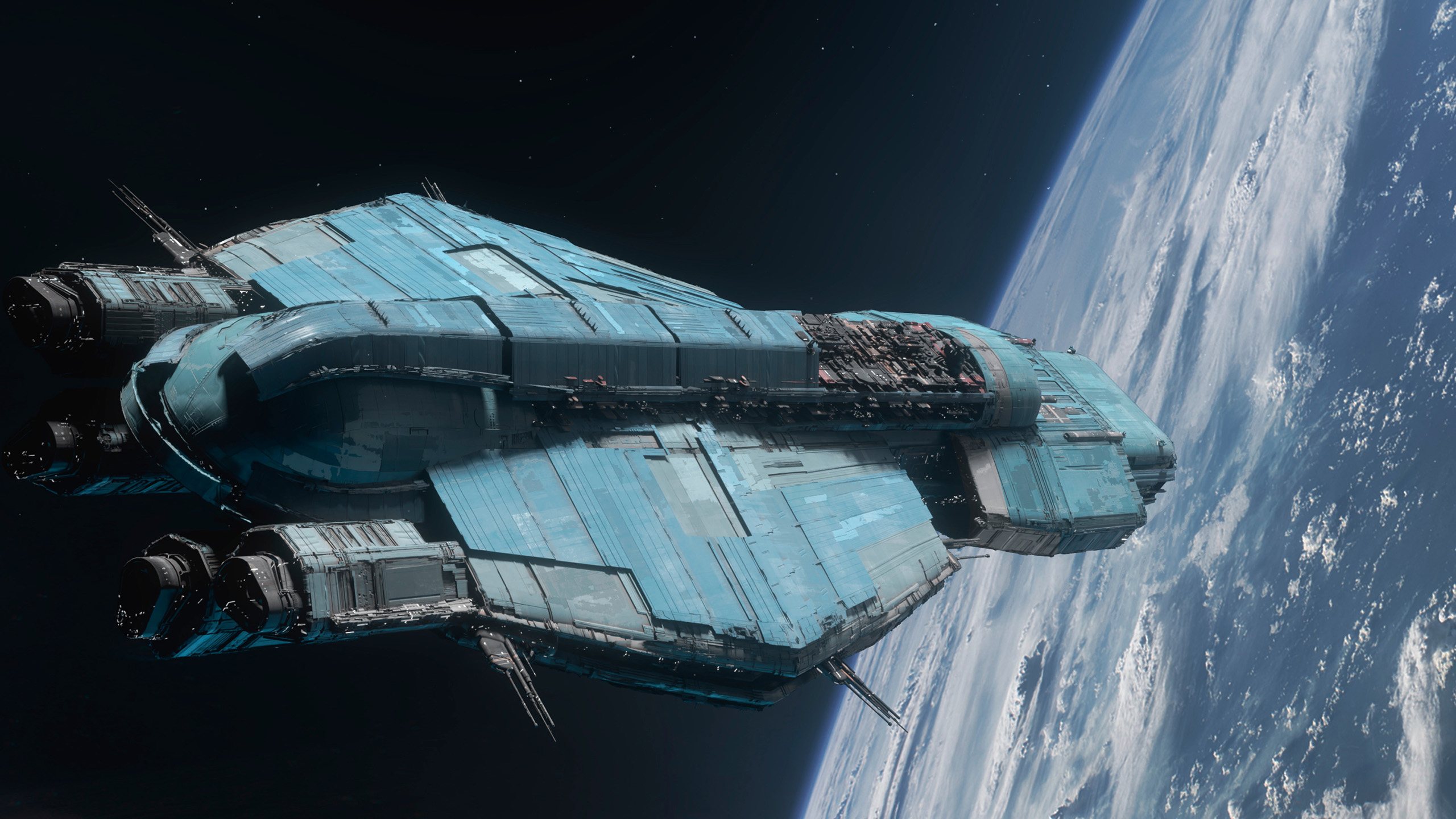 宇宙飞船,天空,地球,蓝色星球