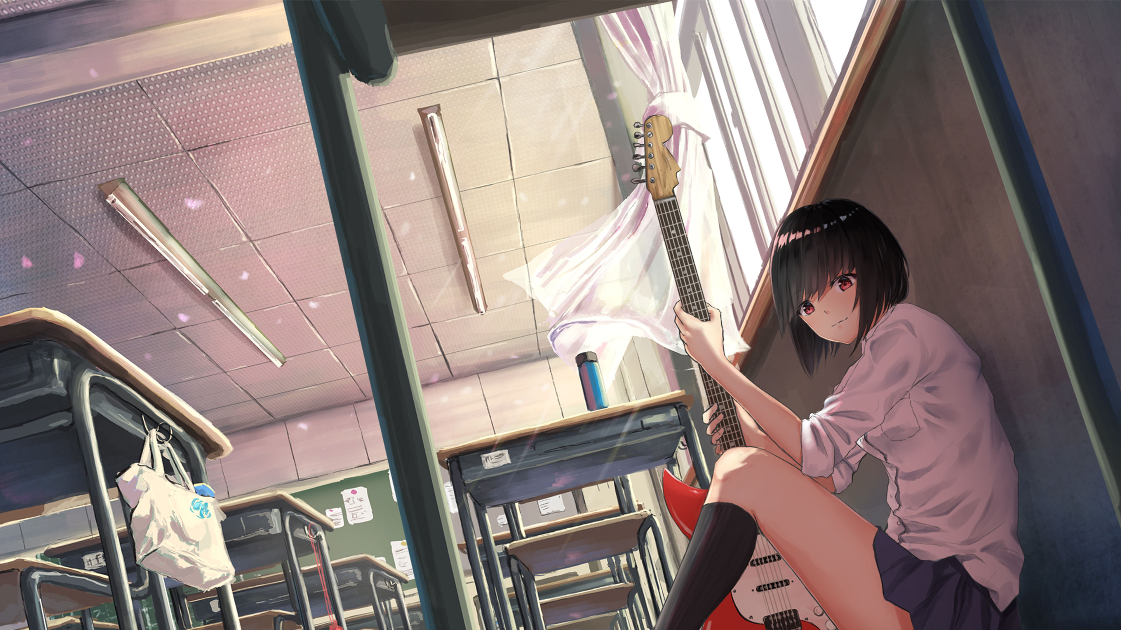 教室,吉他,贝斯,风