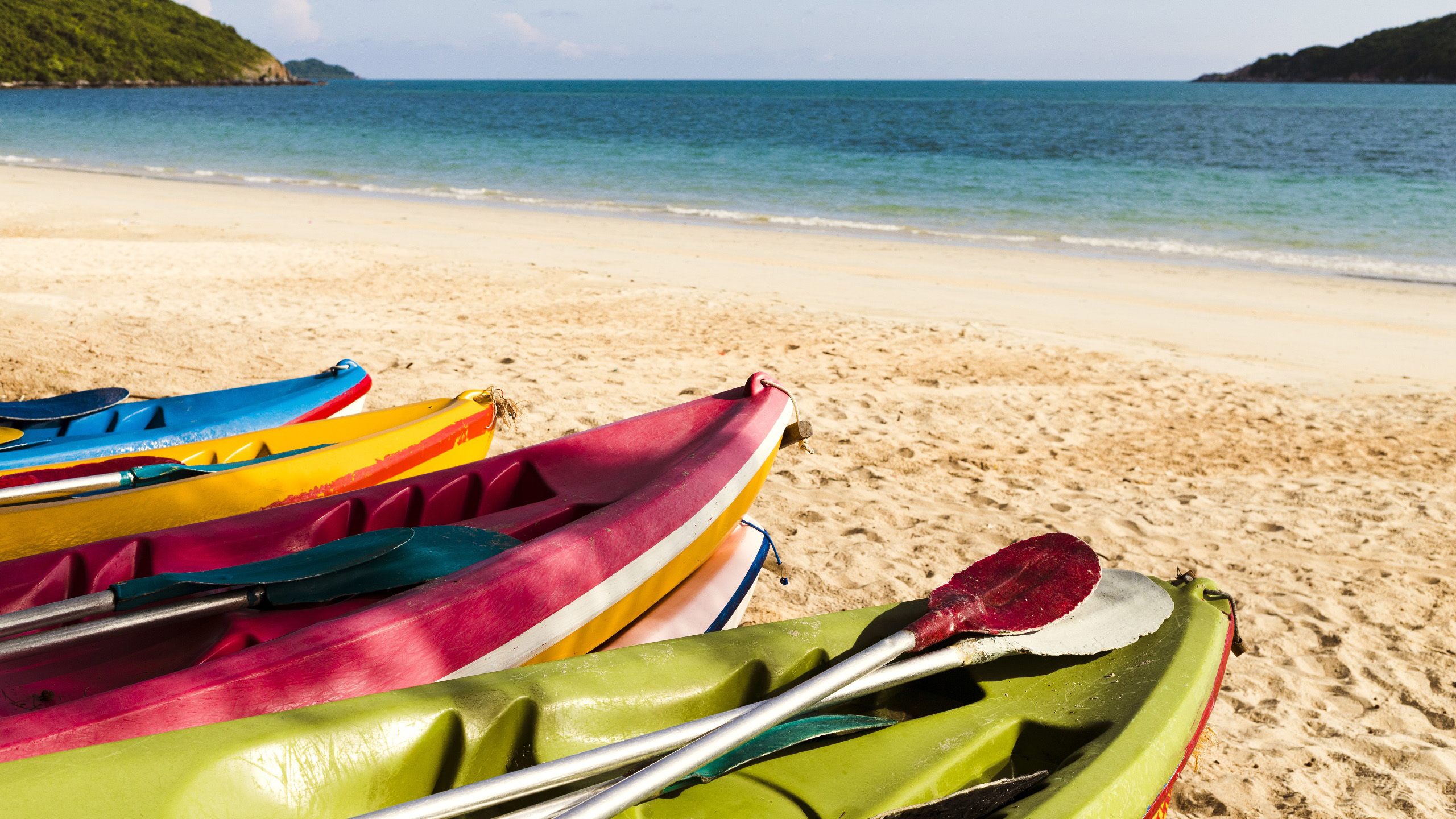 海洋天堂,沙滩,皮划艇,船桨