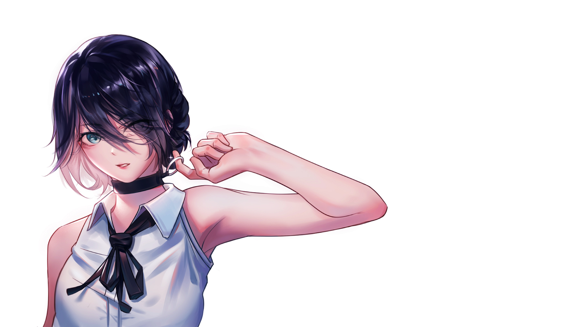 项圈,短发女孩,酷