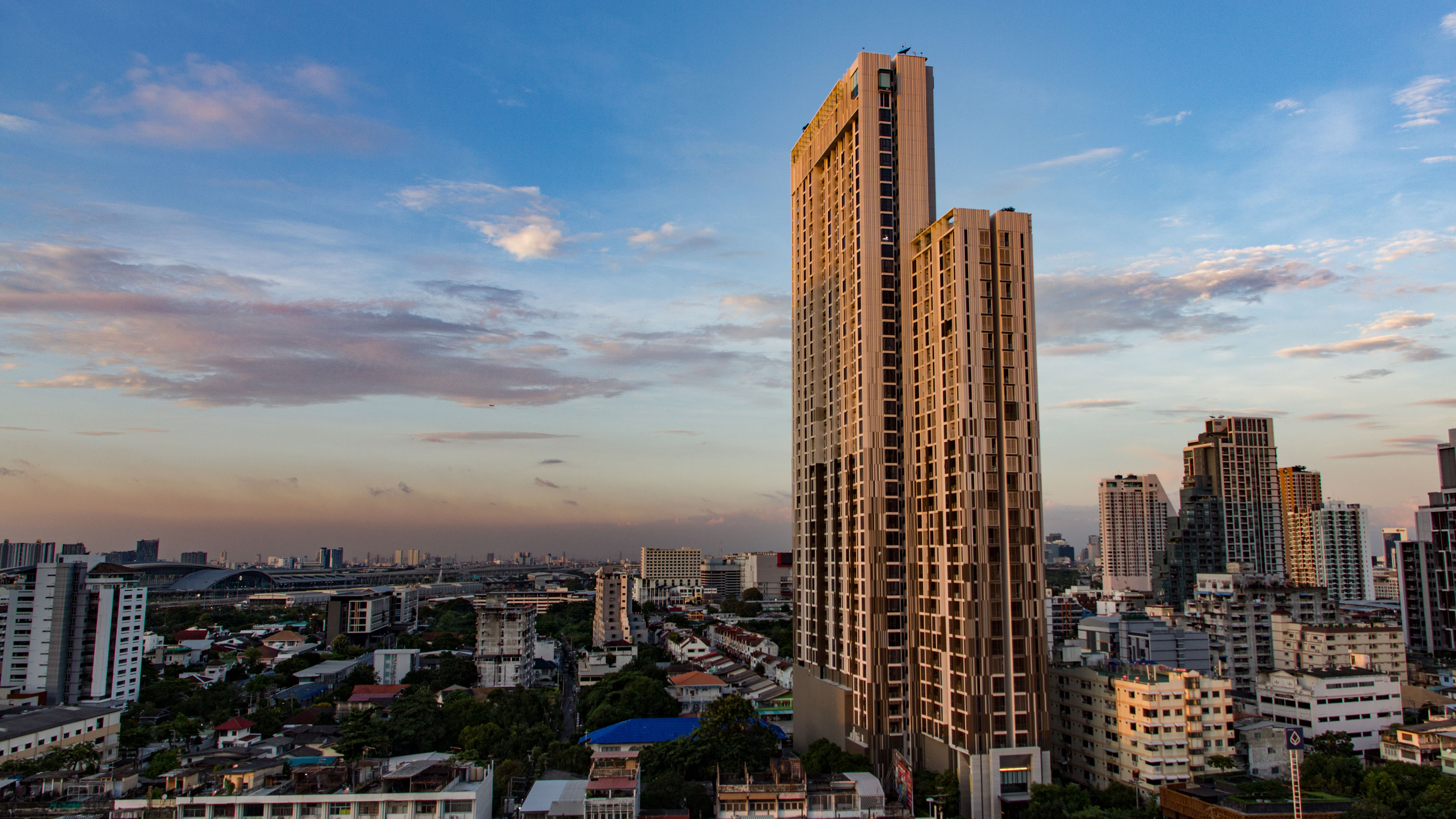 城市夜景,高楼,傍晚,航拍城市