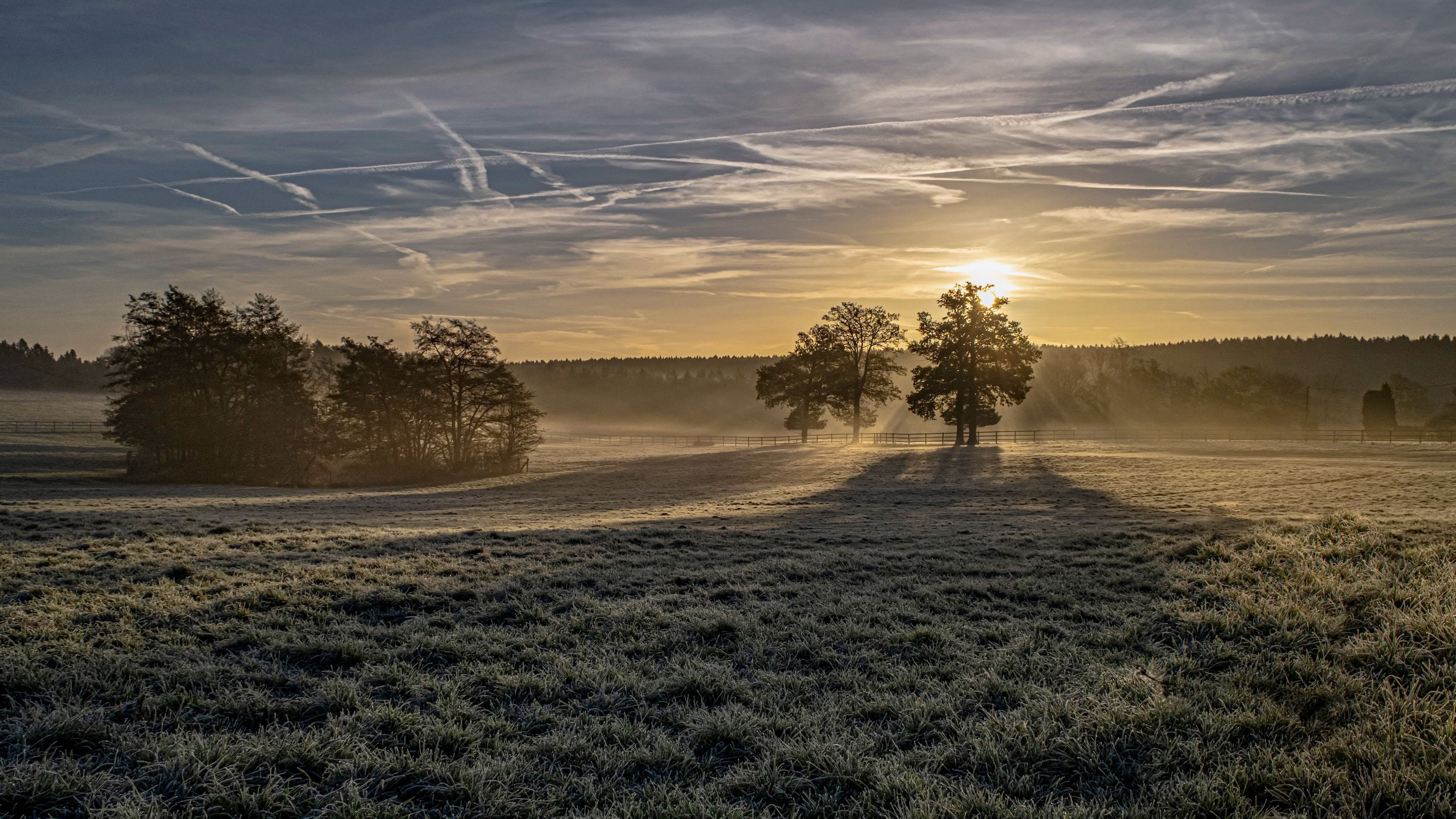 冰天雪地,日出,清晨