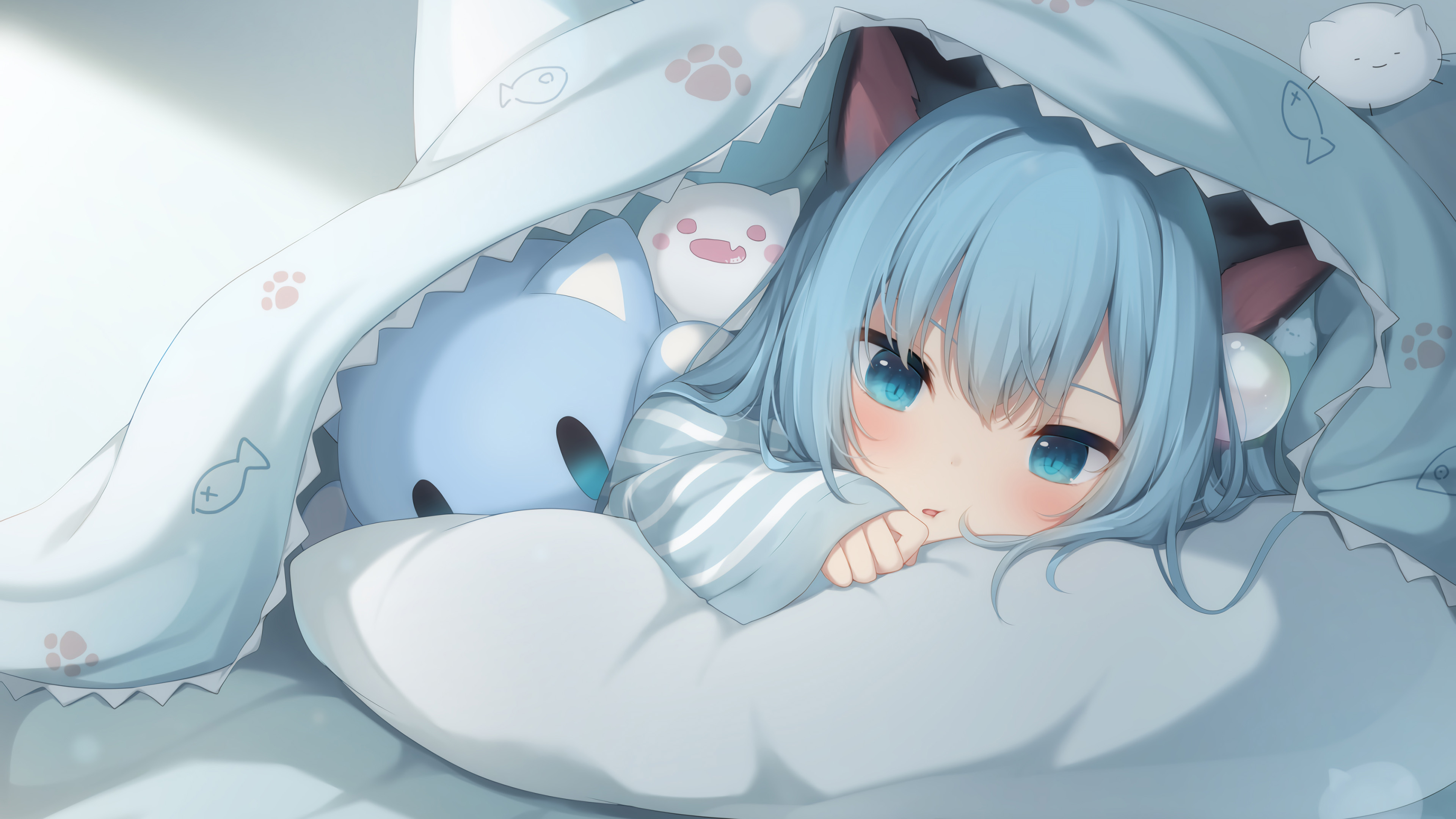 猫羽雫,被窝,可爱小女孩