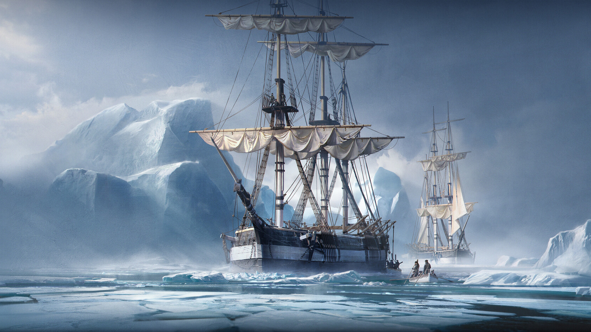 轮船,冰山,军舰,北冰洋