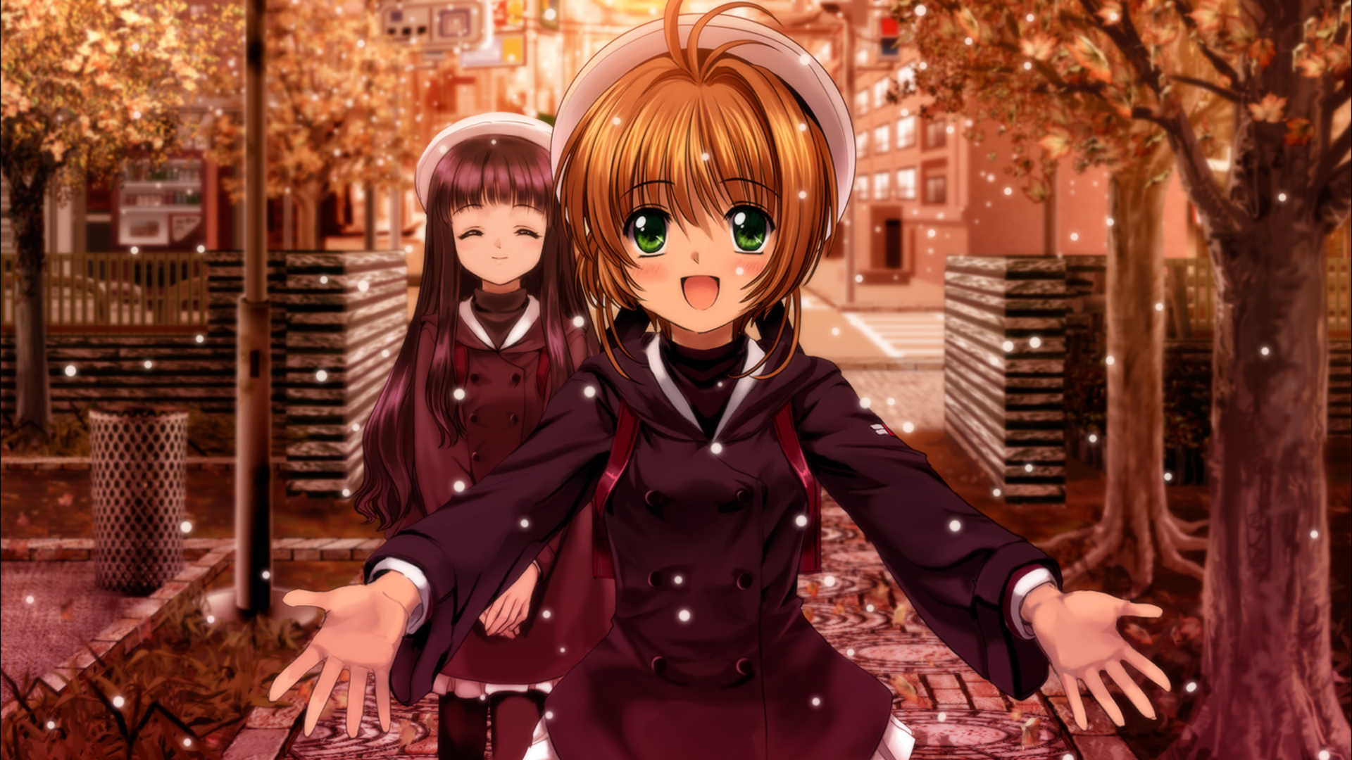 冬季的拥抱,雪纷纷,大眼女孩