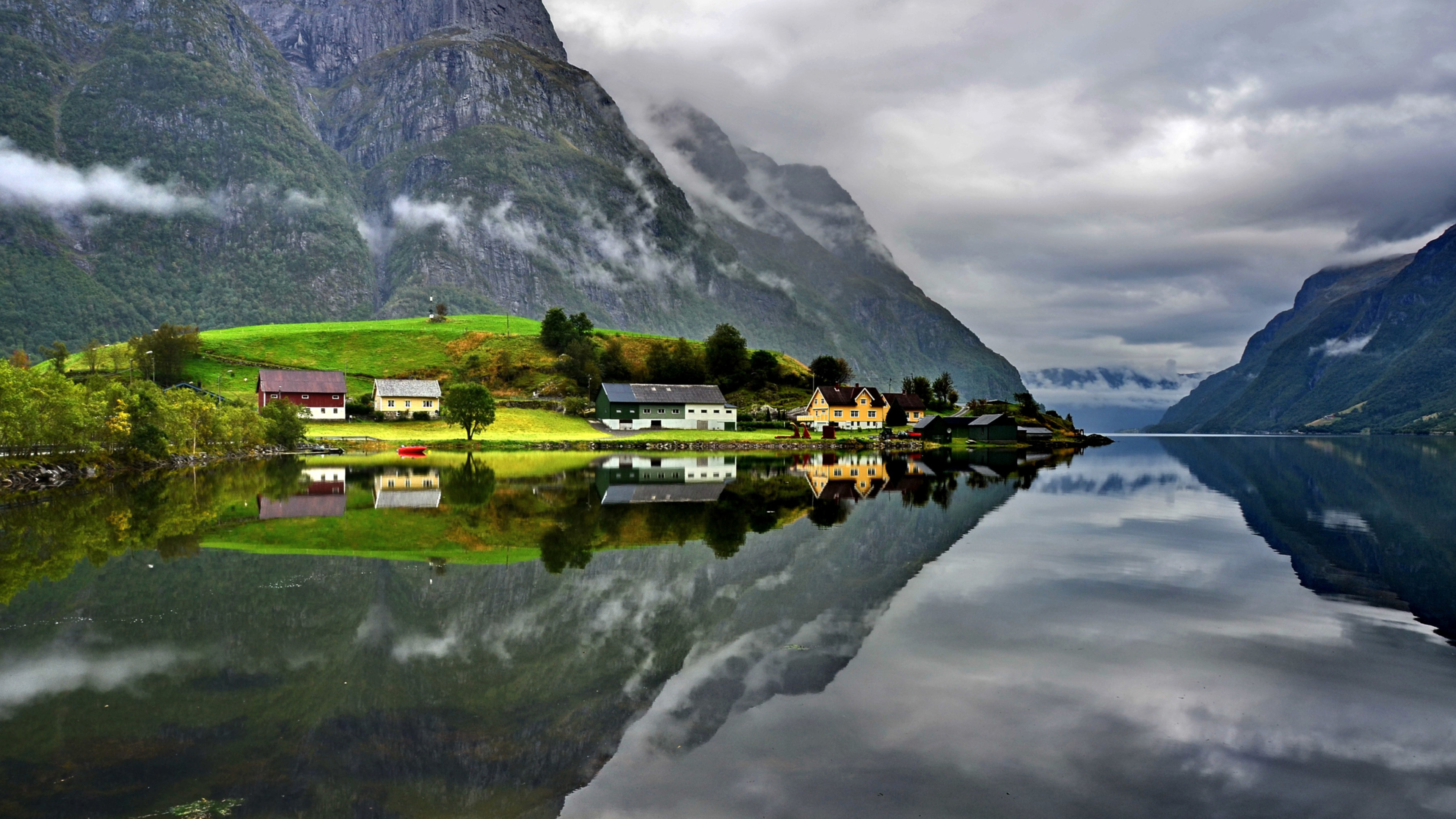 自然风光,倒影,河谷,世外桃源