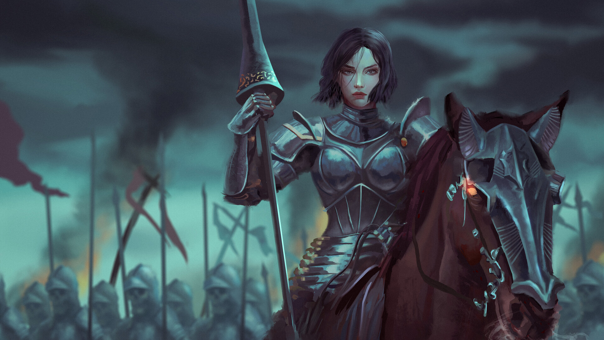 战争,骑士,战马,盔甲