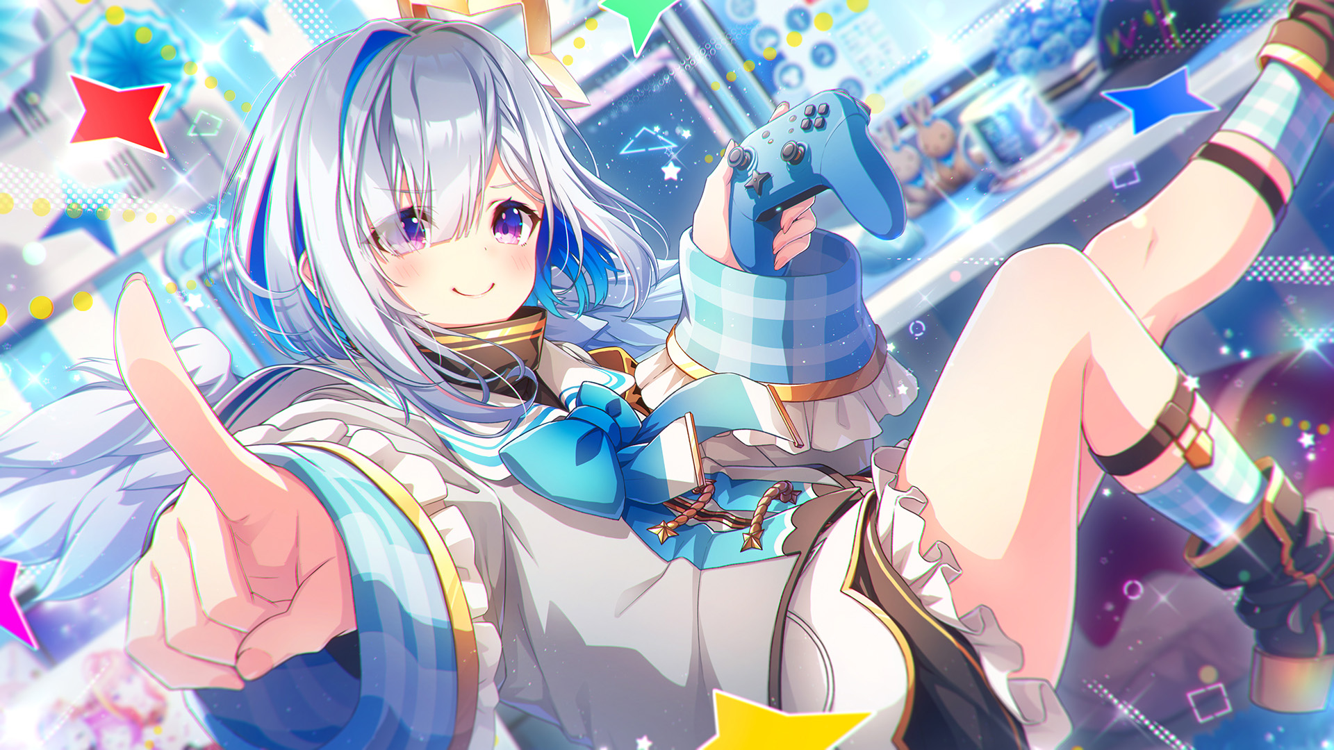 游戏少女,手柄,食指