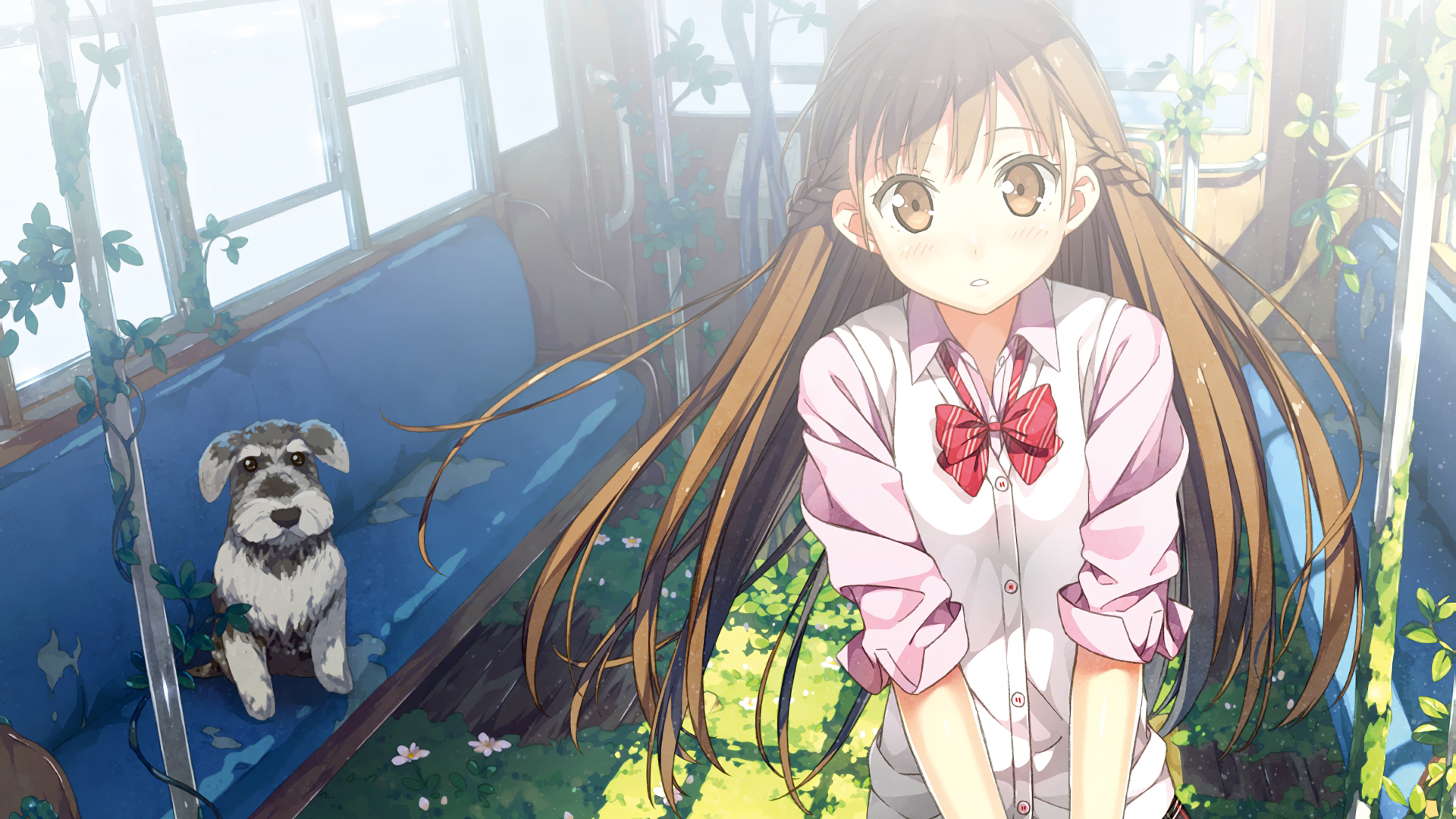 大眼睛女孩,蝴蝶结,列车