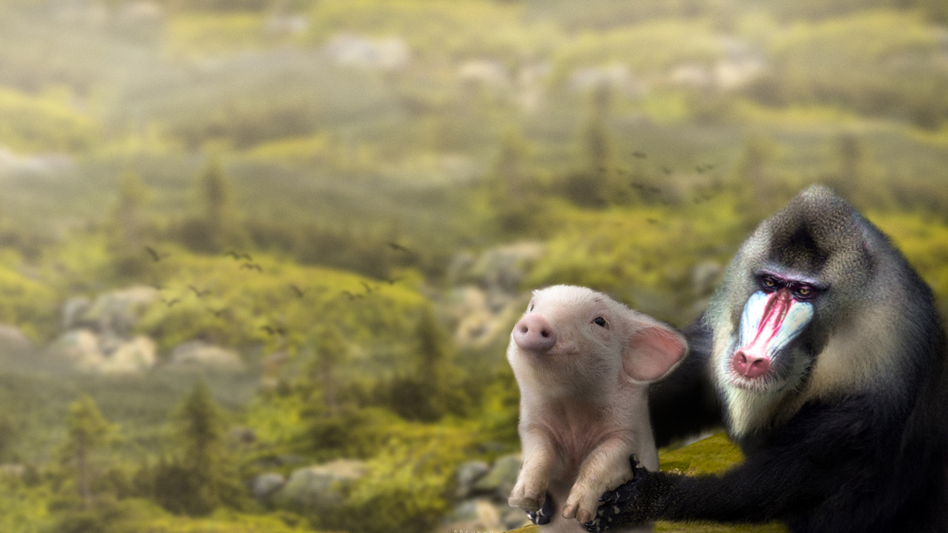 猴子,小猪猪,可爱动物