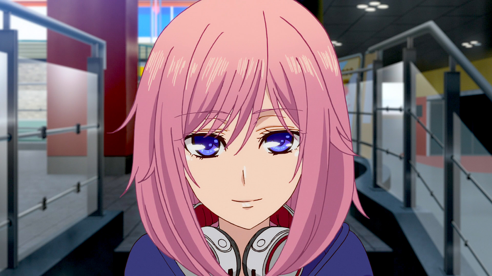 短发女孩,蓝眼睛,耳机,音乐