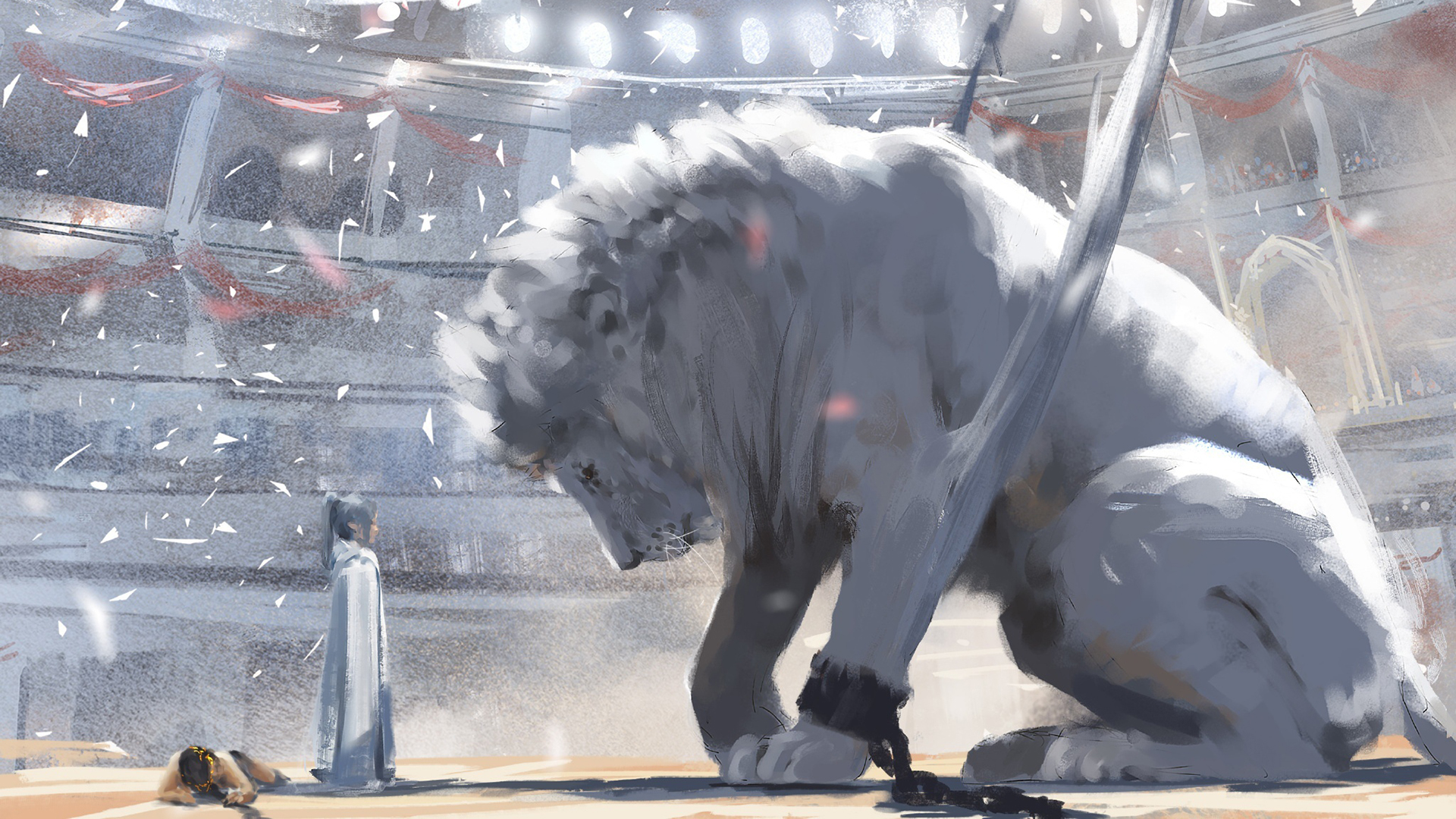 狮王,竞技场,臣服,锁链