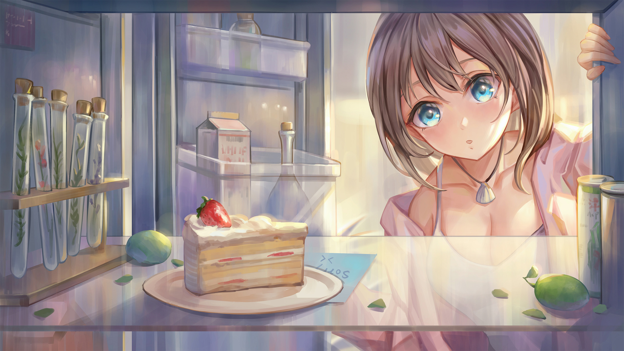 蛋糕,试管,冰箱,找食物