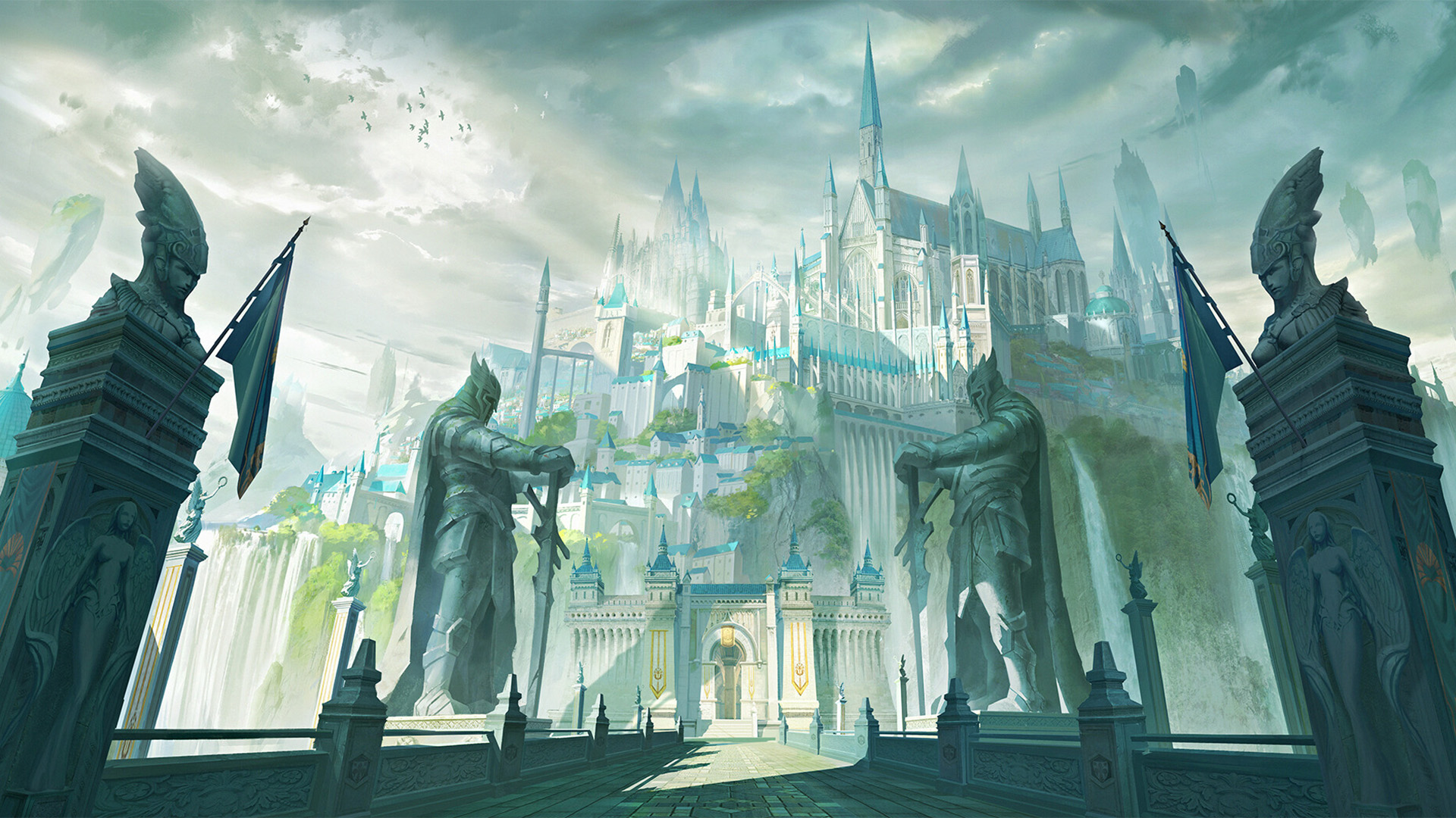 城堡,威武,巨像,骑士