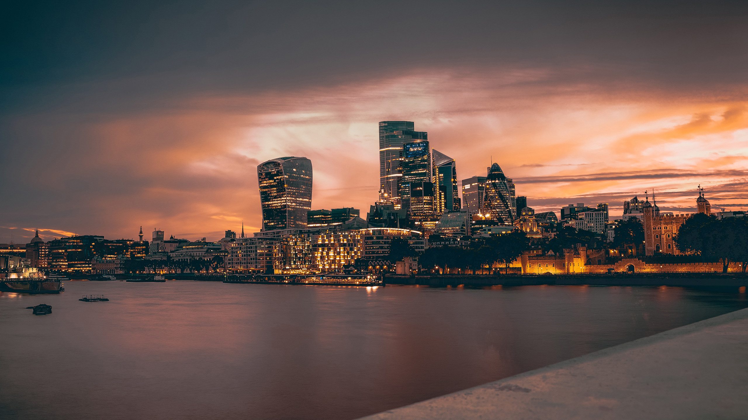 城市夜景,海滨,都市,码头